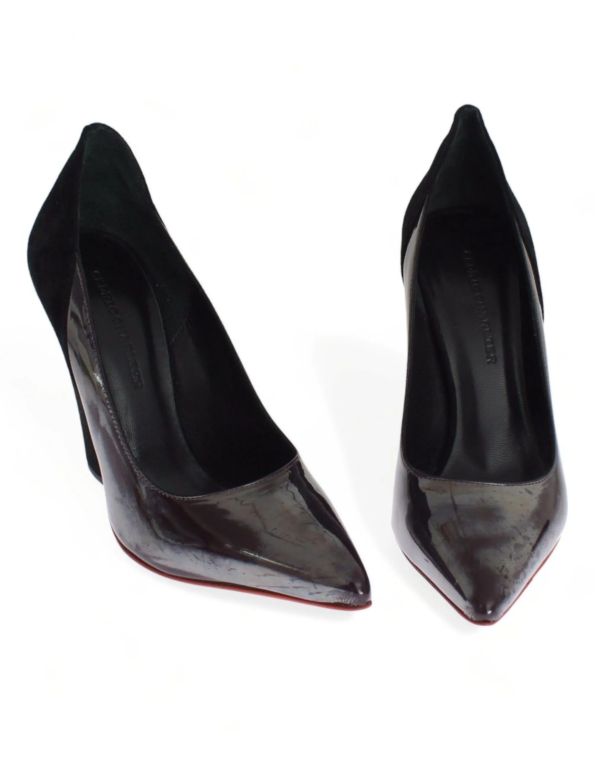 Cédric Charlier Women's Chic Metallic Gray Leather Pumps