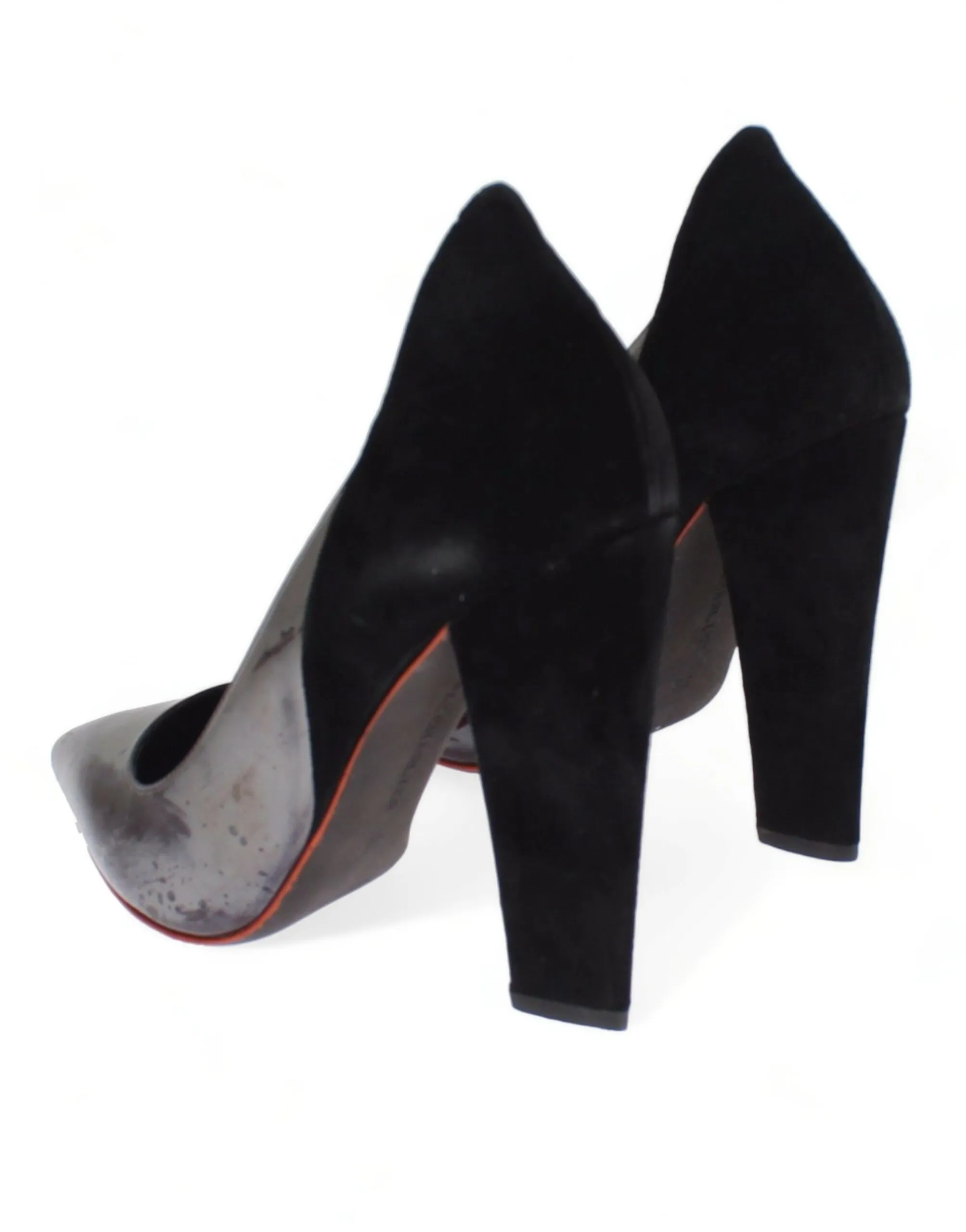 Cédric Charlier Women's Chic Metallic Gray Leather Pumps