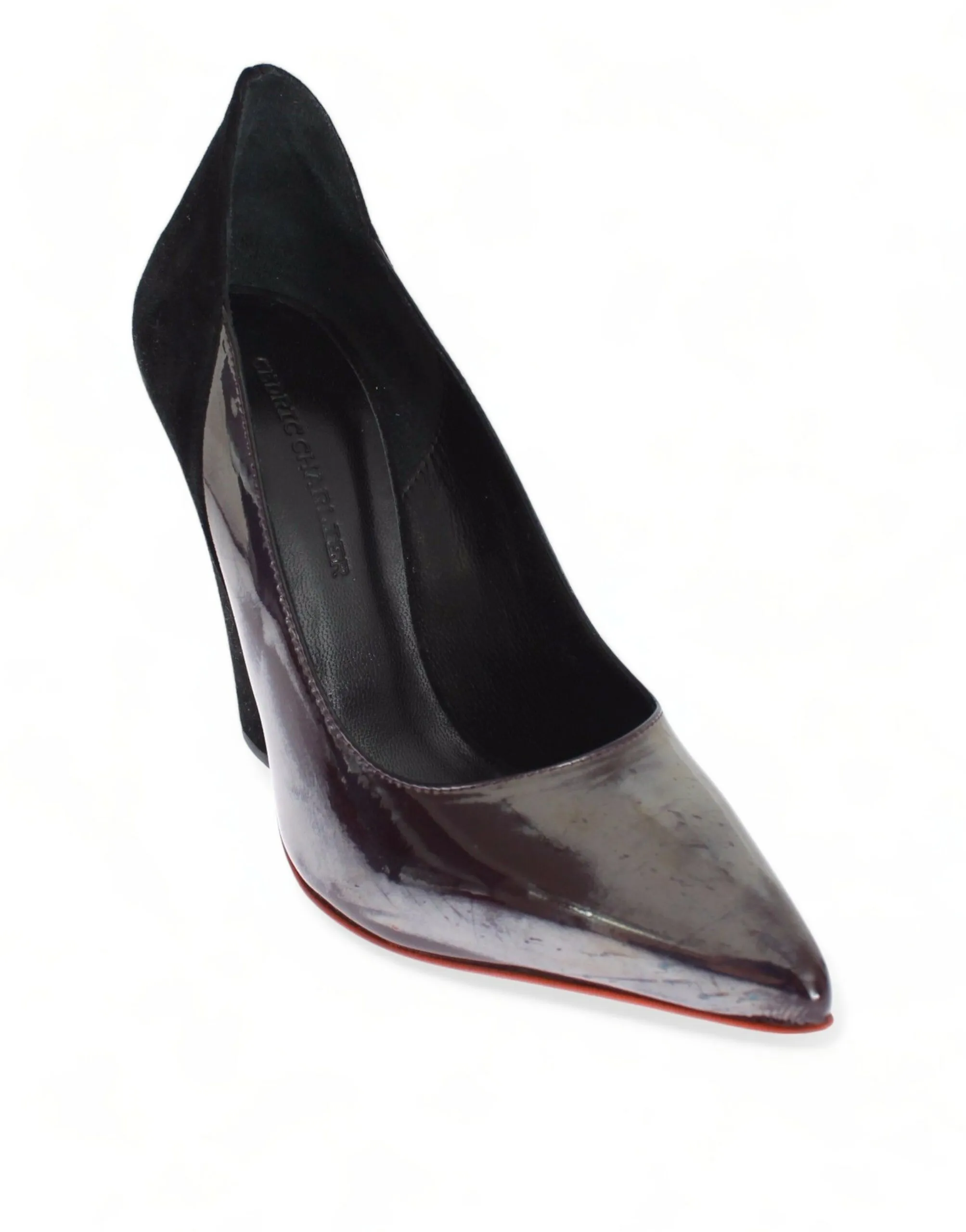 Cédric Charlier Women's Chic Metallic Gray Leather Pumps