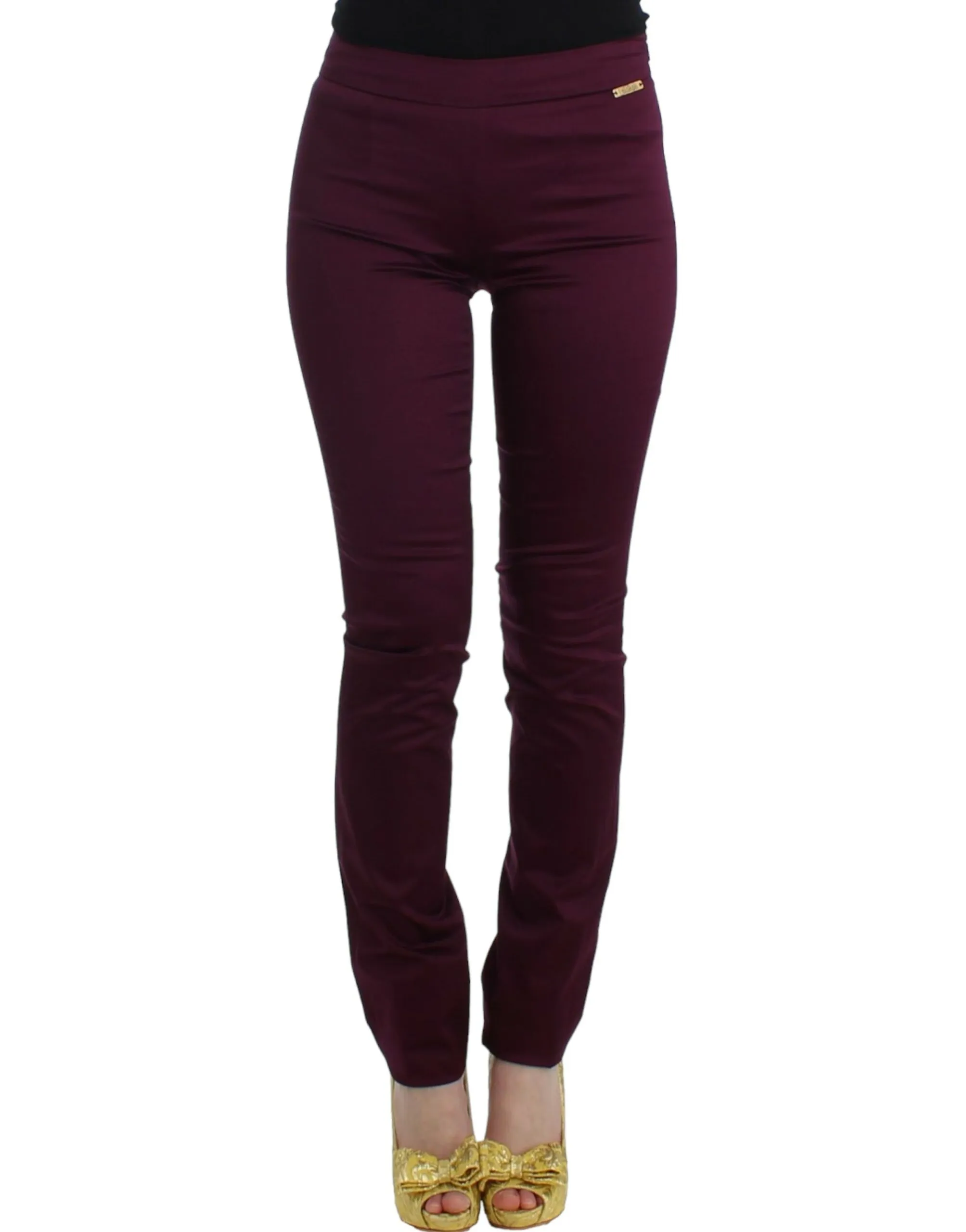 John Galliano Women's Elegant Purple Slim Pants