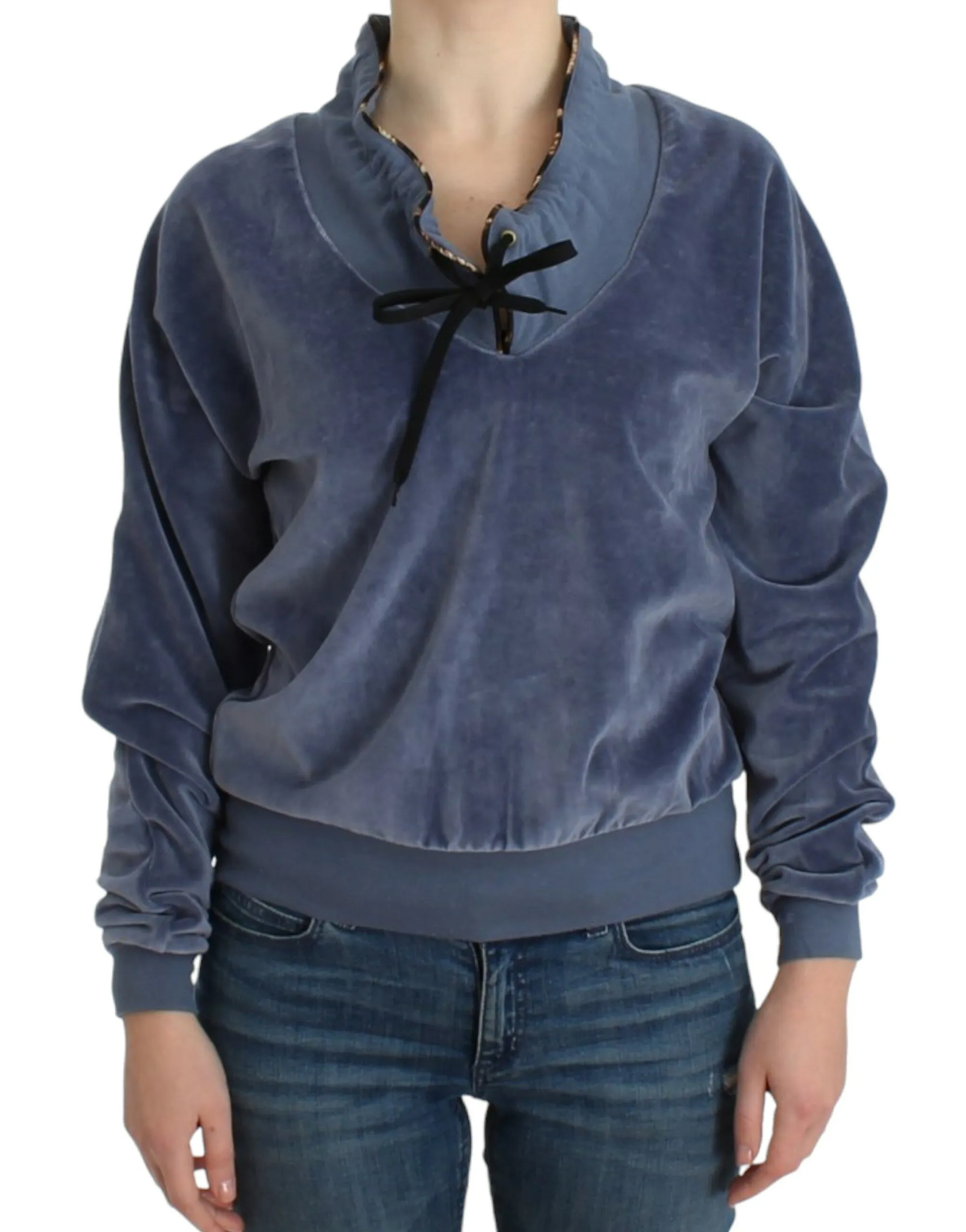 Cavalli Women's Elegant Mock Sweater with Rhinestone Detail