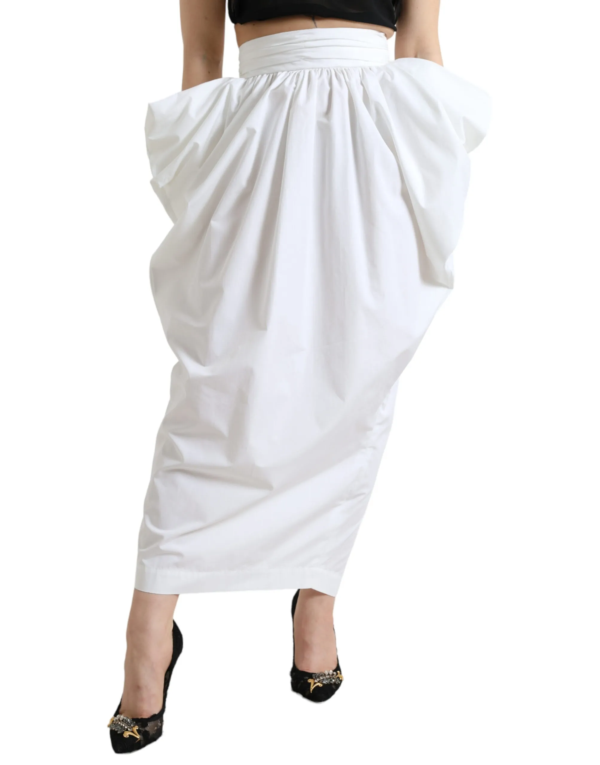 Dolce & Gabbana Women's Elegant High Waist Cotton Maxi Skirt