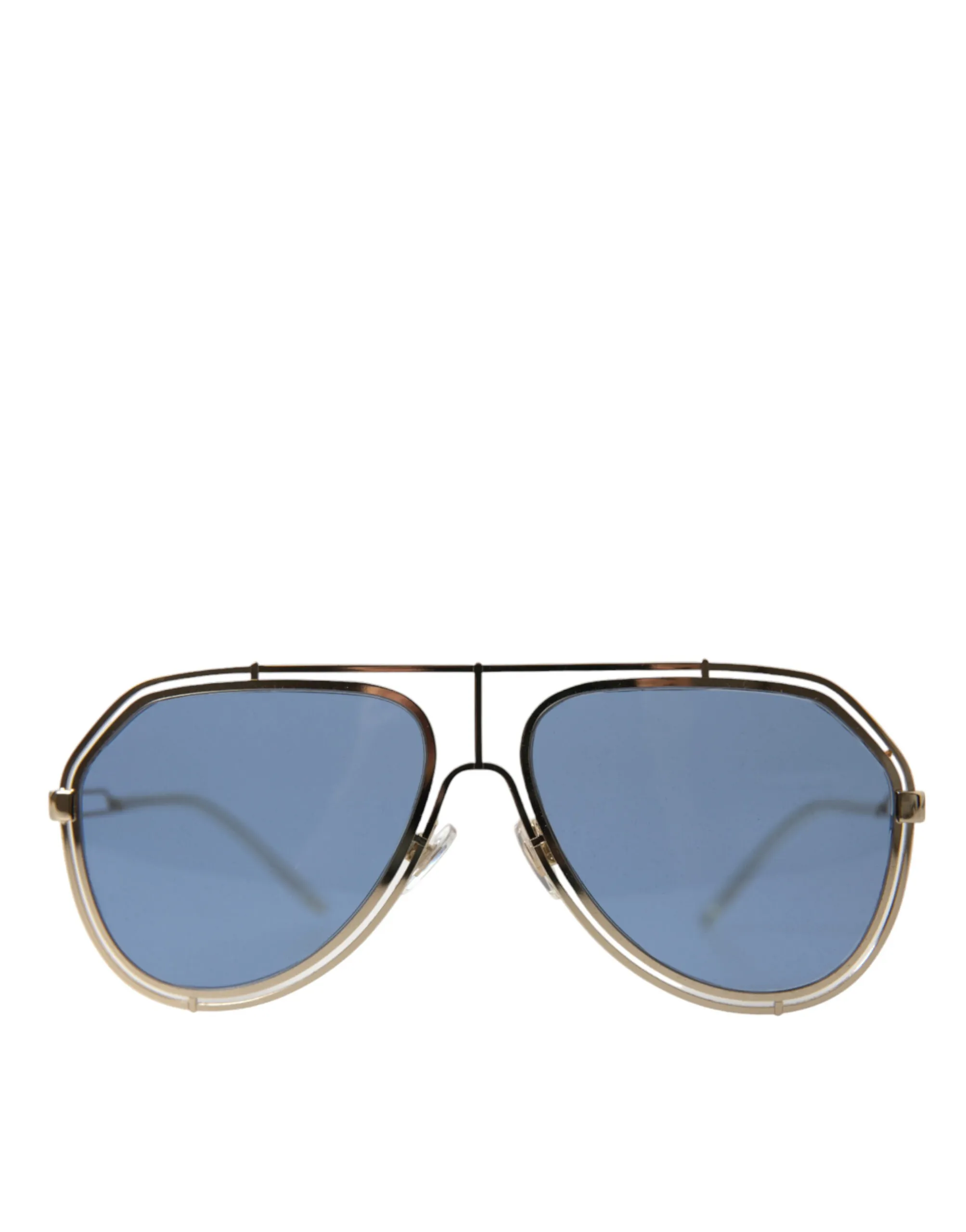 Dolce & Gabbana Men's Elegant Gold Framed Blue Lens Sunglasses