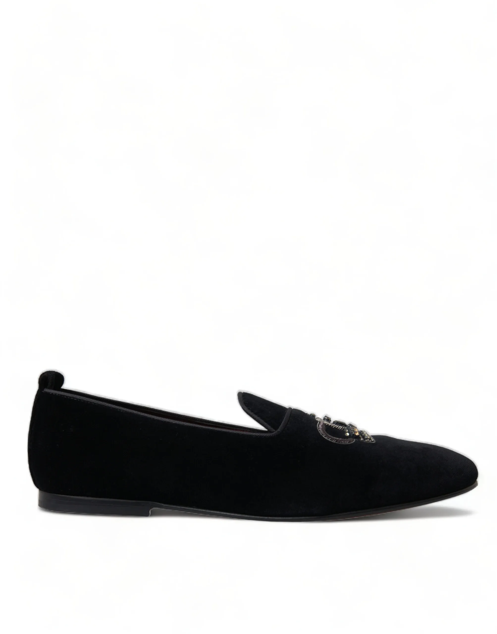 Dolce & Gabbana Men's Elegant Velvet Black Dress Loafers