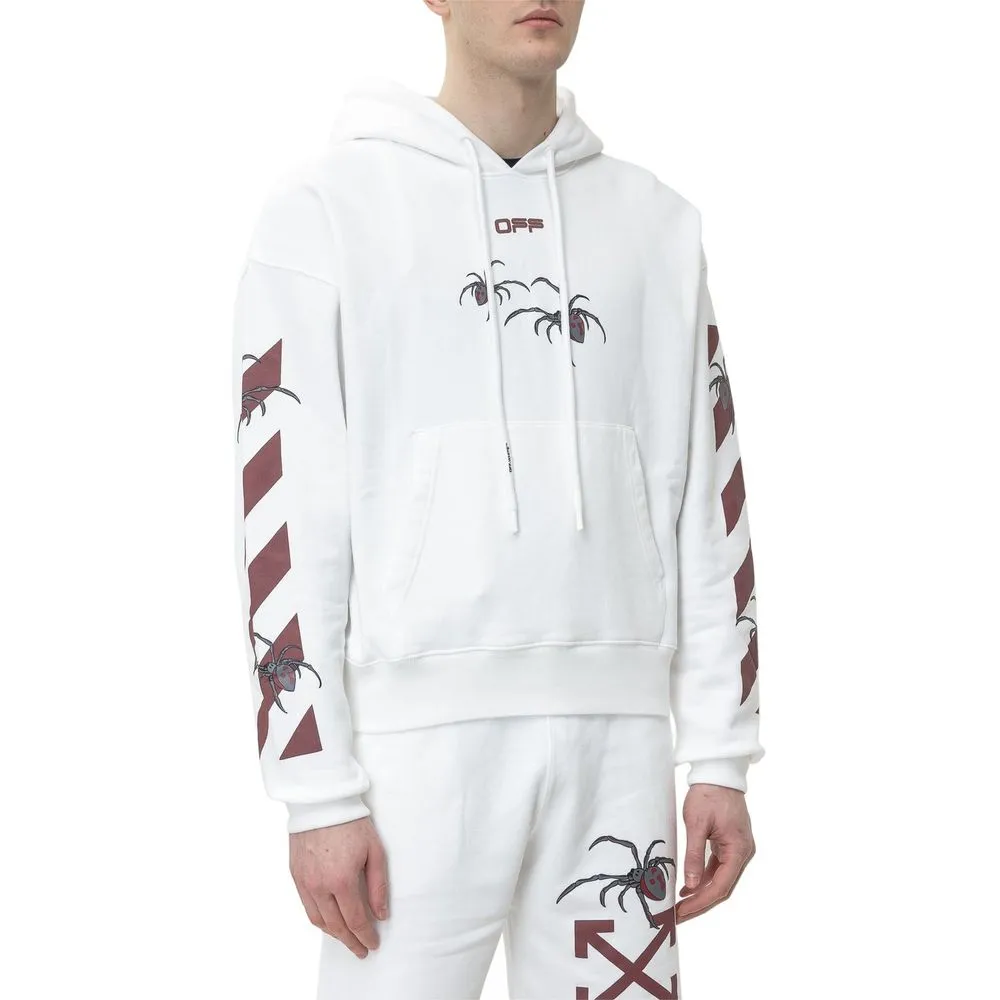 Off-White Men's Arachno Oversized Hooded White Sweatshirt