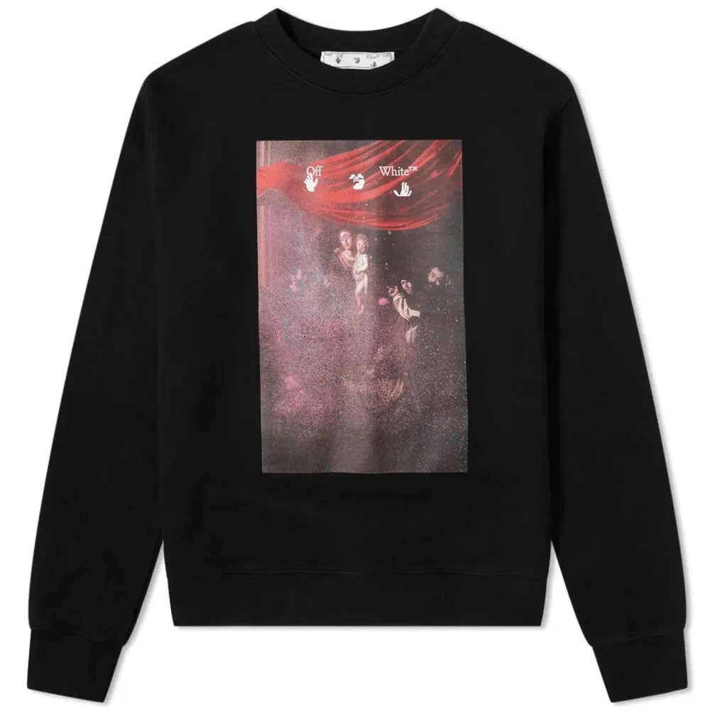 Off-White Men's Iconic Print Long-Sleeve Cotton Tee