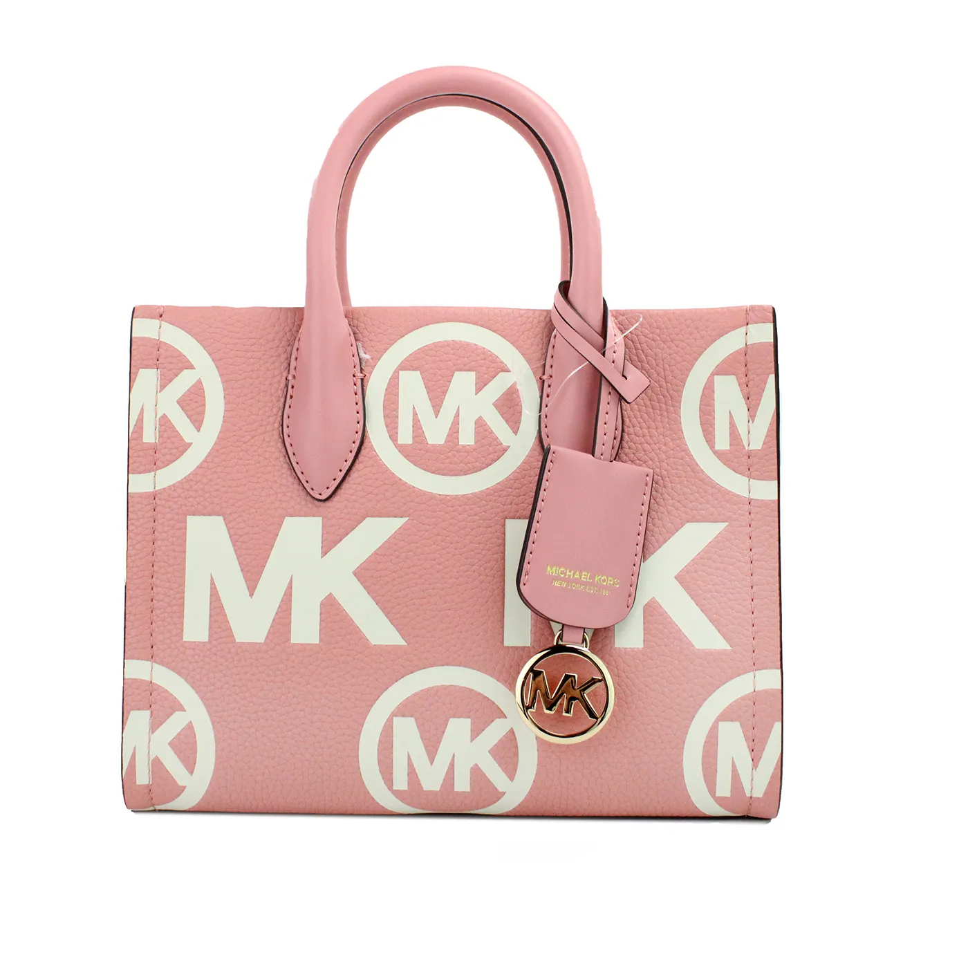 Michael Kors Women's Mirella Small Primrose Embossed Leather Shopper Crossbody Tote Bag