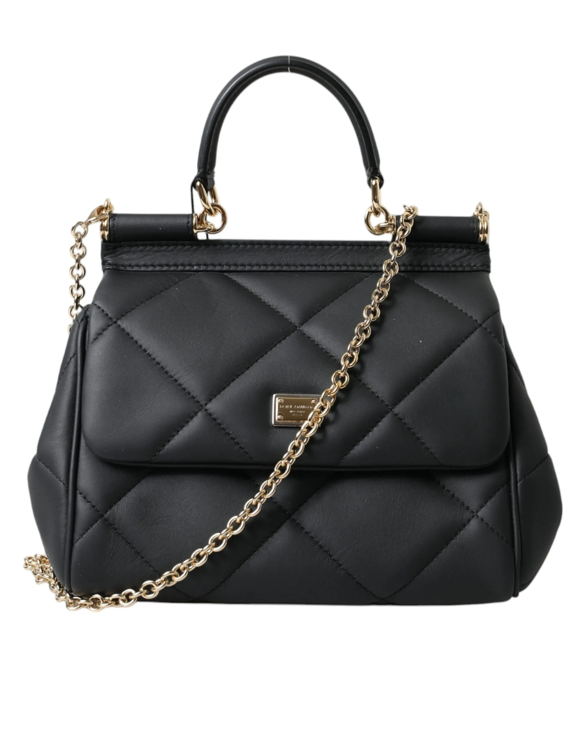 Dolce & Gabbana Women's Elegant Black Leather Sicily Shoulder Bag