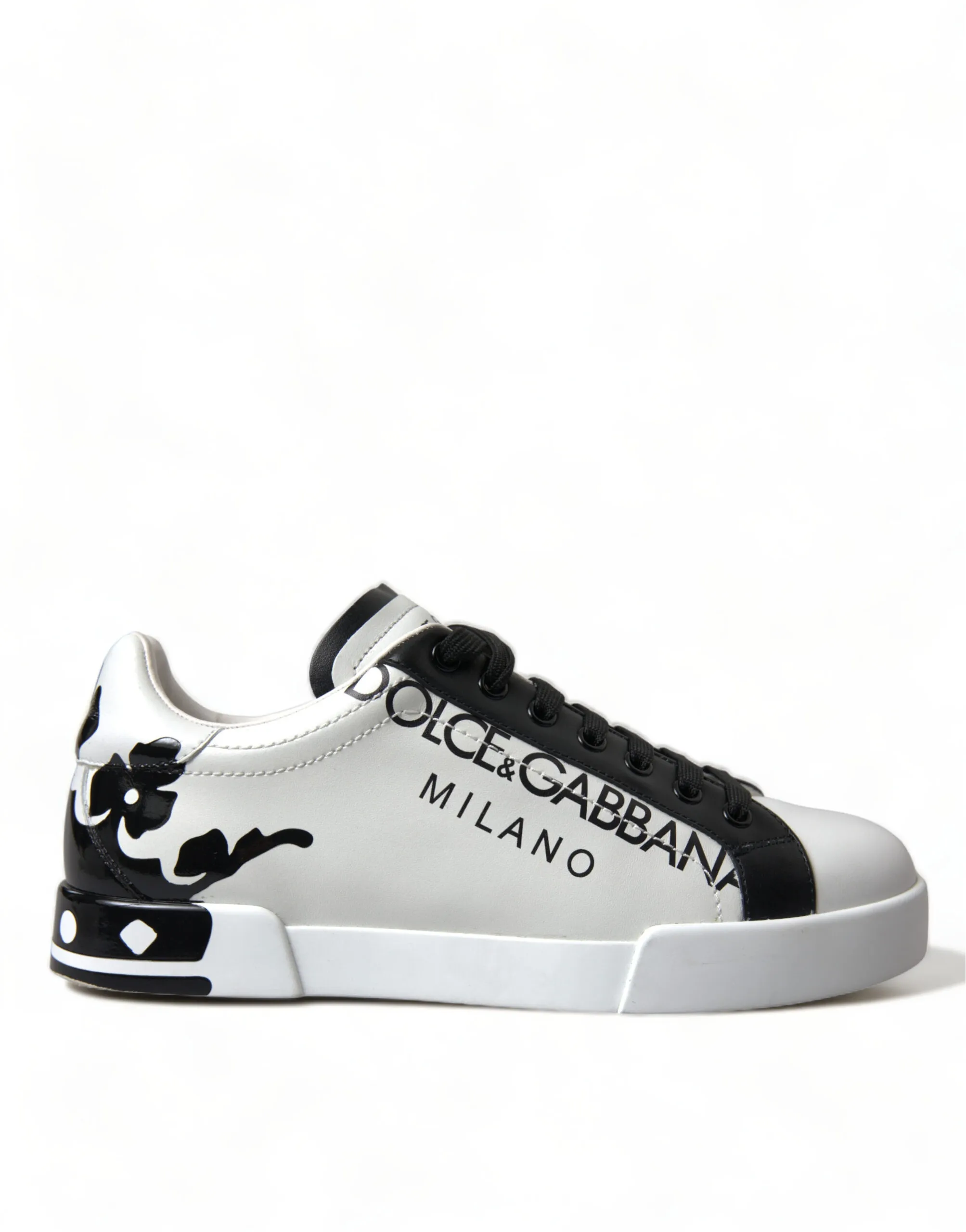 Dolce & Gabbana Men's Elegant White Leather Low Top Sneakers