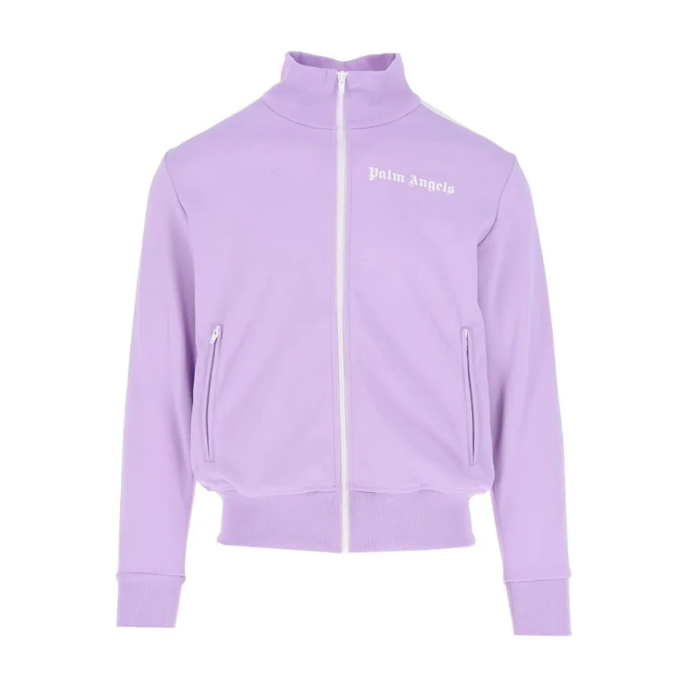 Palm Angels Men's Elegant Lilac Turtleneck Zip Jacket