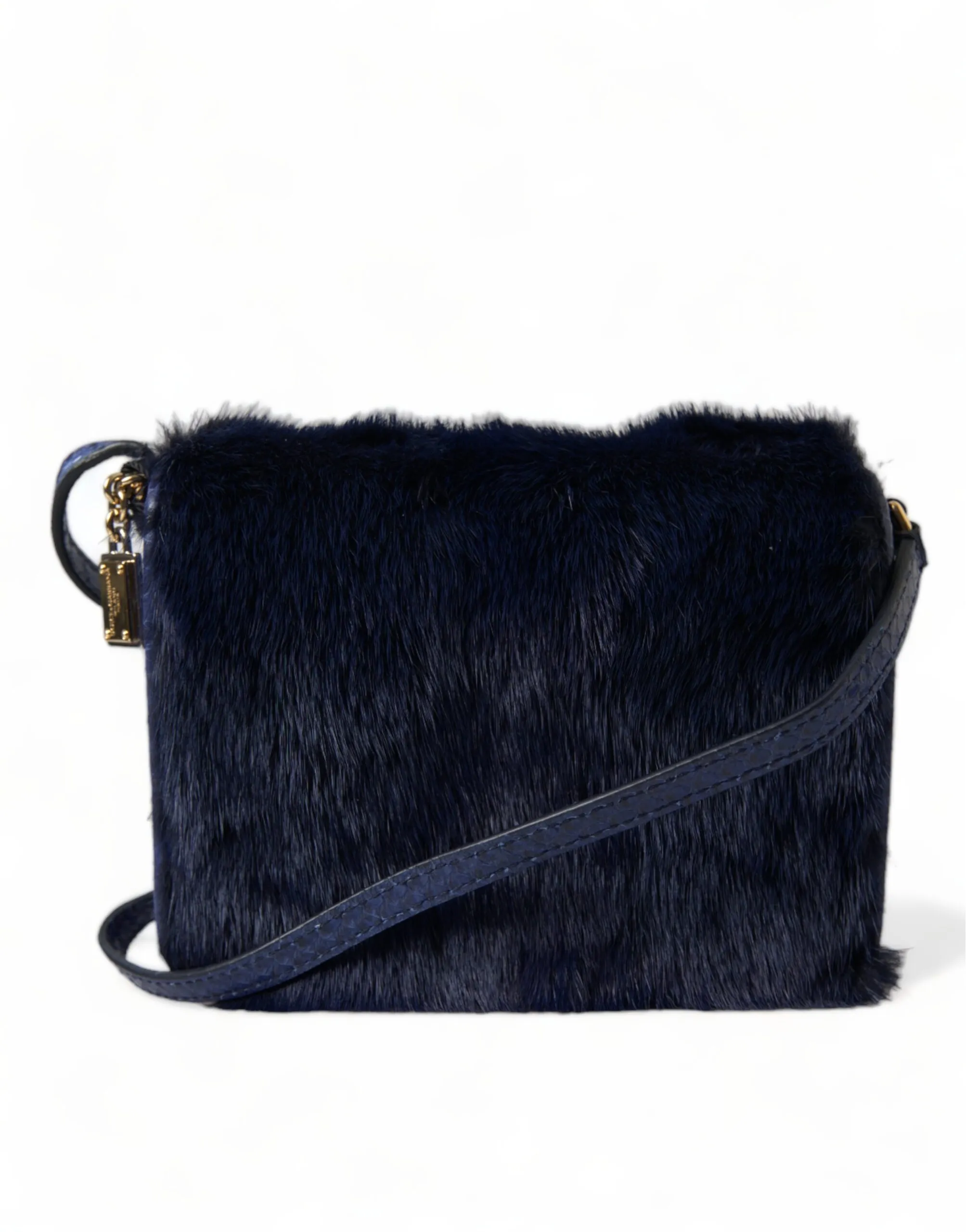 Dolce & Gabbana Women's Exquisite Blue Mink Fur Shoulder Bag