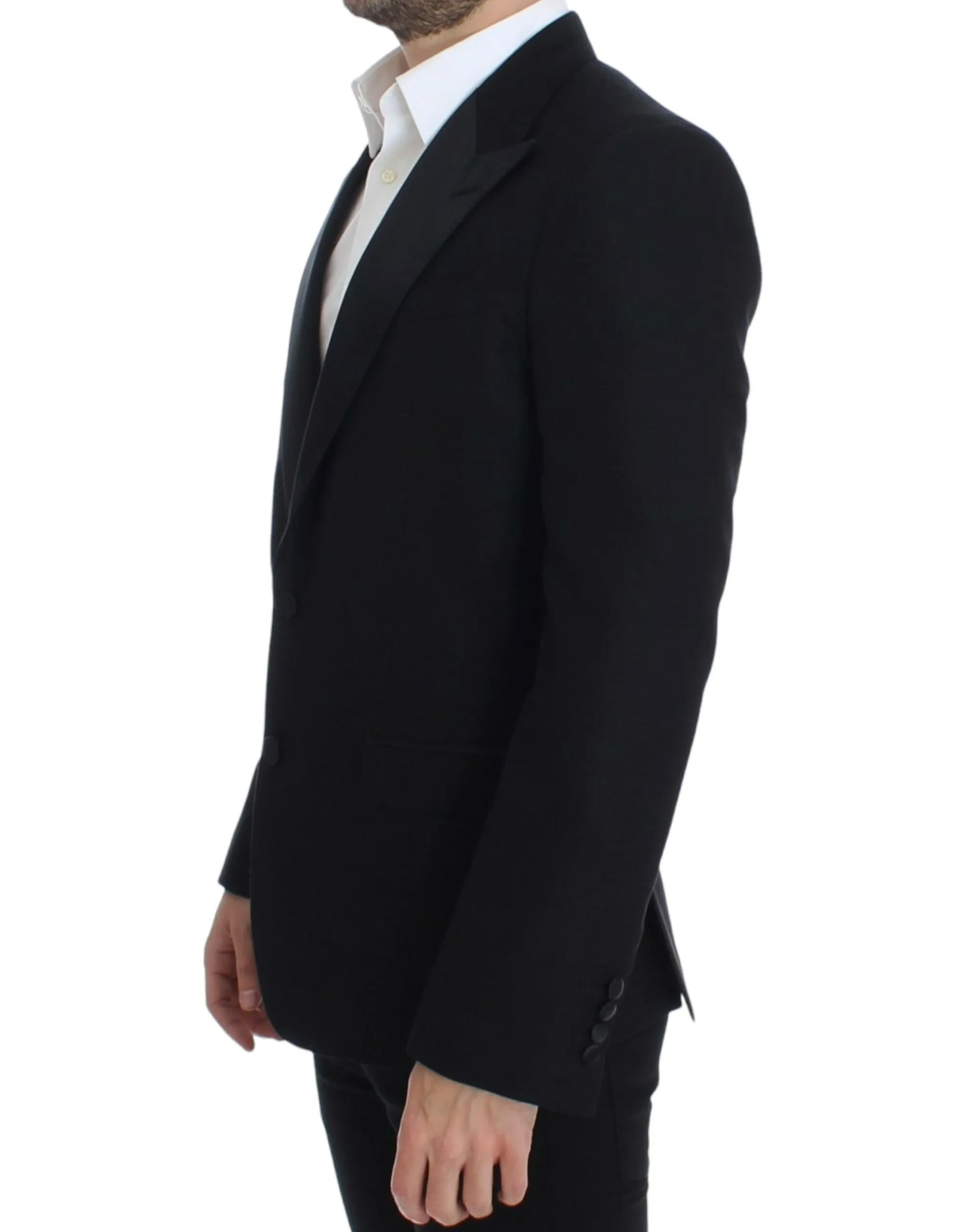 Dolce & Gabbana Men's Elegant Black Silk Blend Sicilia Blazer