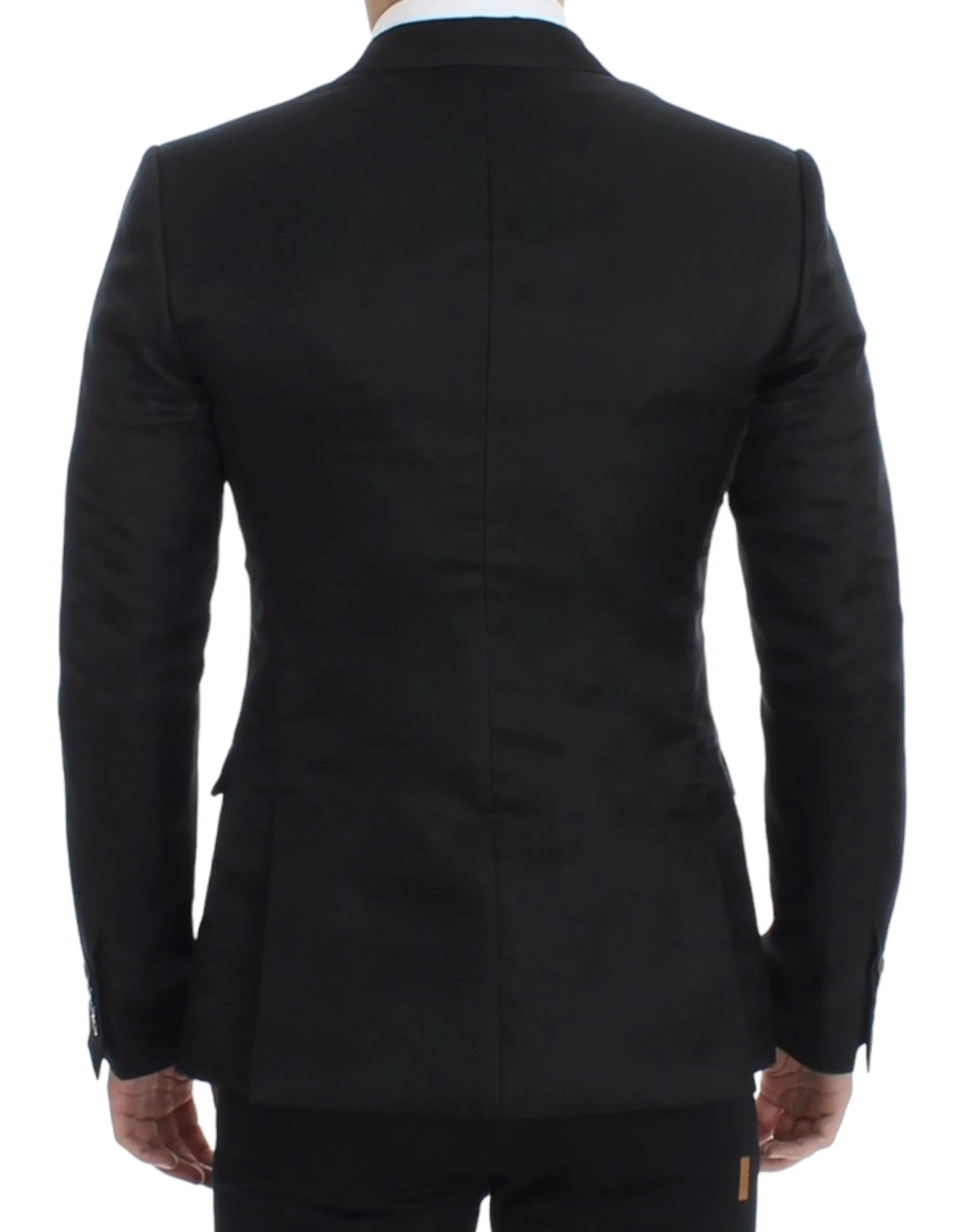 Dolce & Gabbana Men's Elegant Black Silk Blend Two-Button Blazer