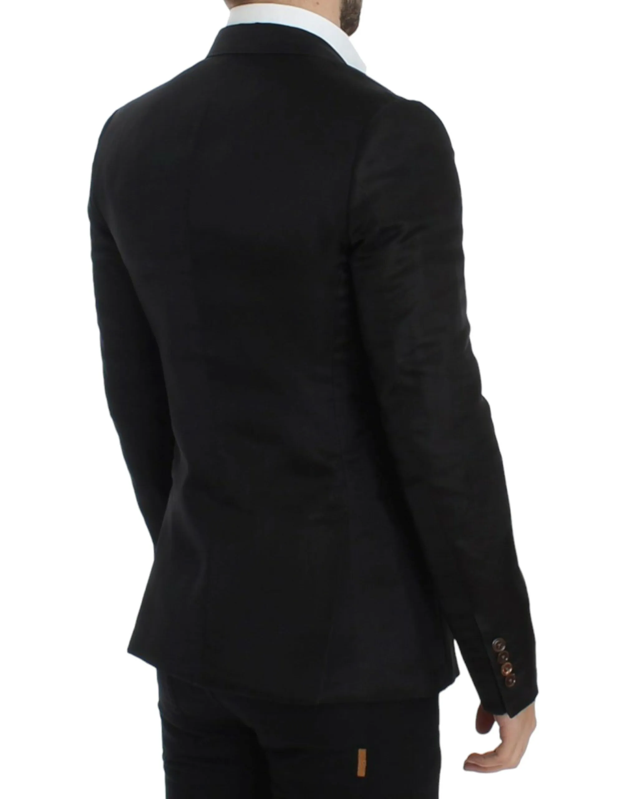 Dolce & Gabbana Men's Elegant Black Silk Blend Two-Button Blazer