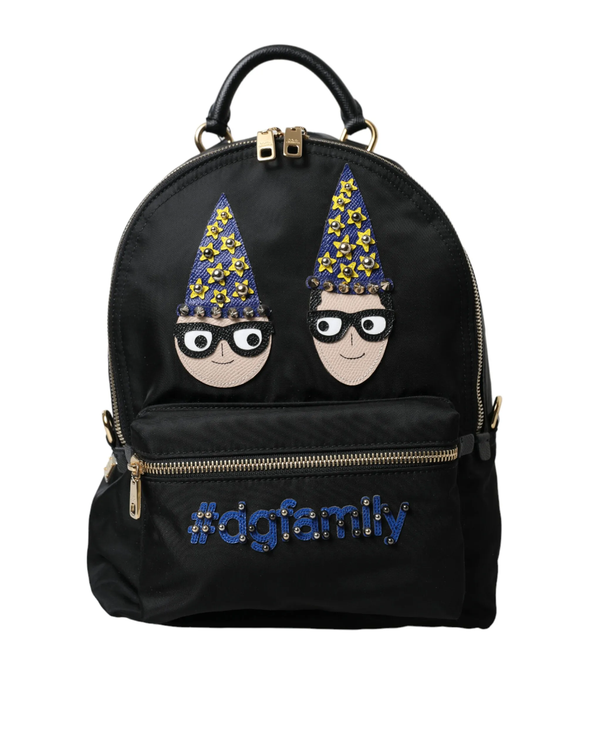 Dolce & Gabbana Women's Elegant Black Gold Detail Backpack