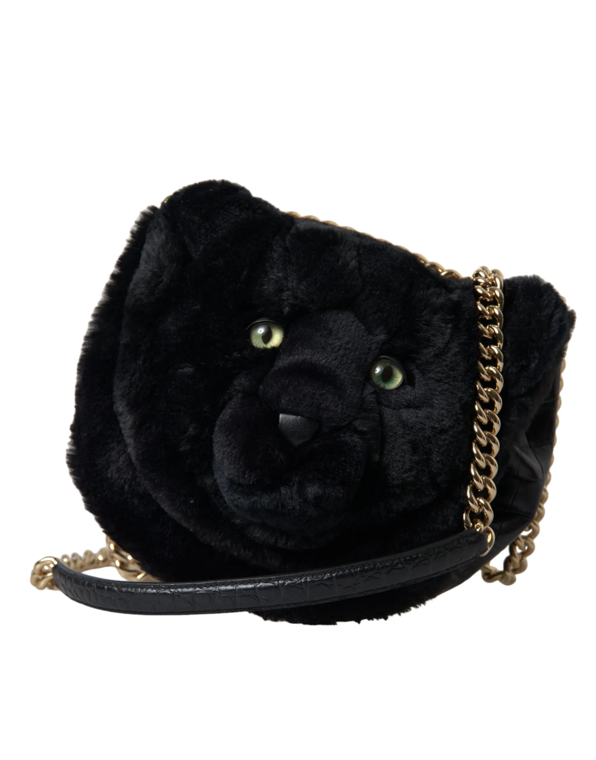 Dolce & Gabbana Women's Exquisite Croc-Embossed Panther Shoulder Bag