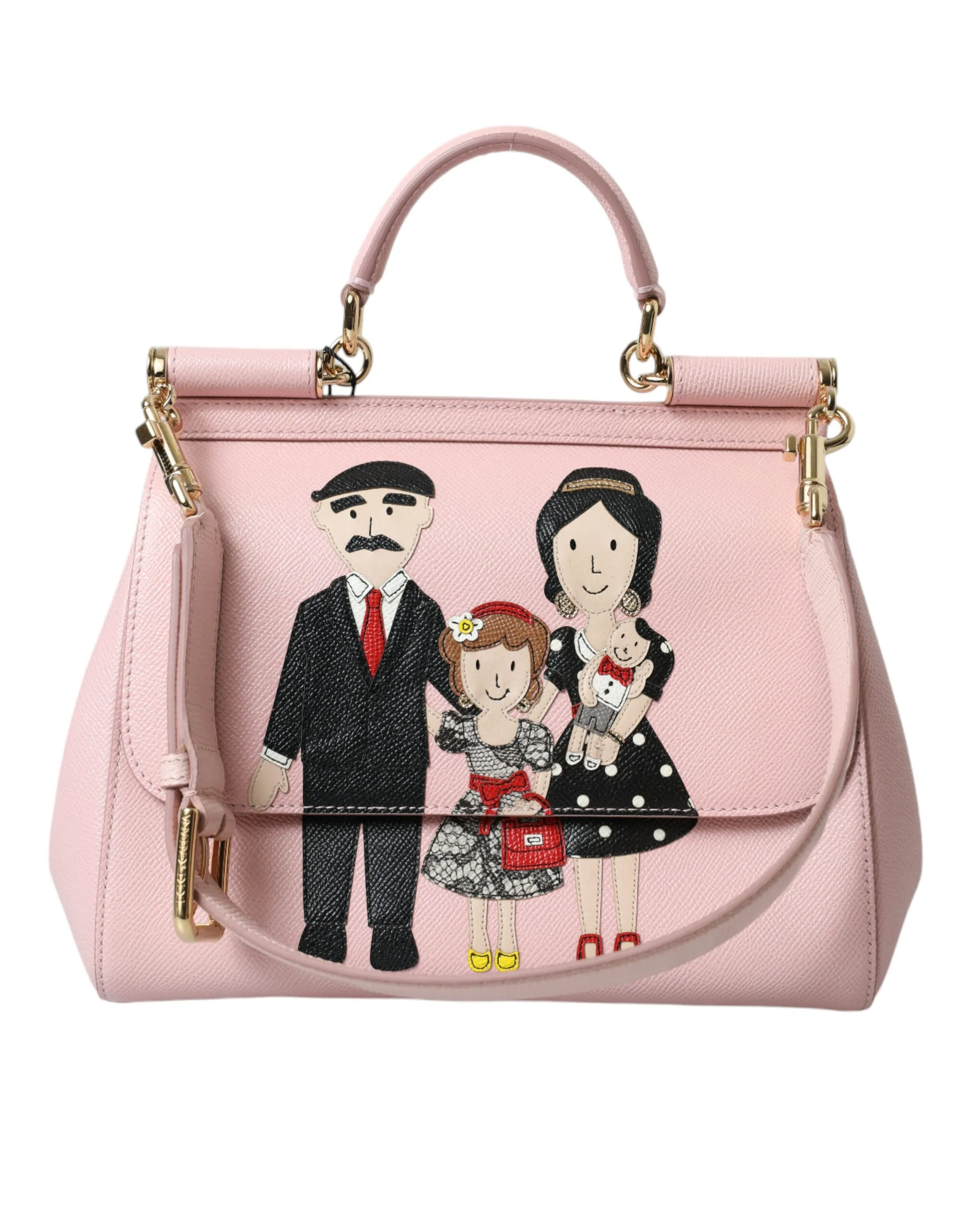 Dolce & Gabbana Women's Chic Pink Sicily Leather Shoulder Bag