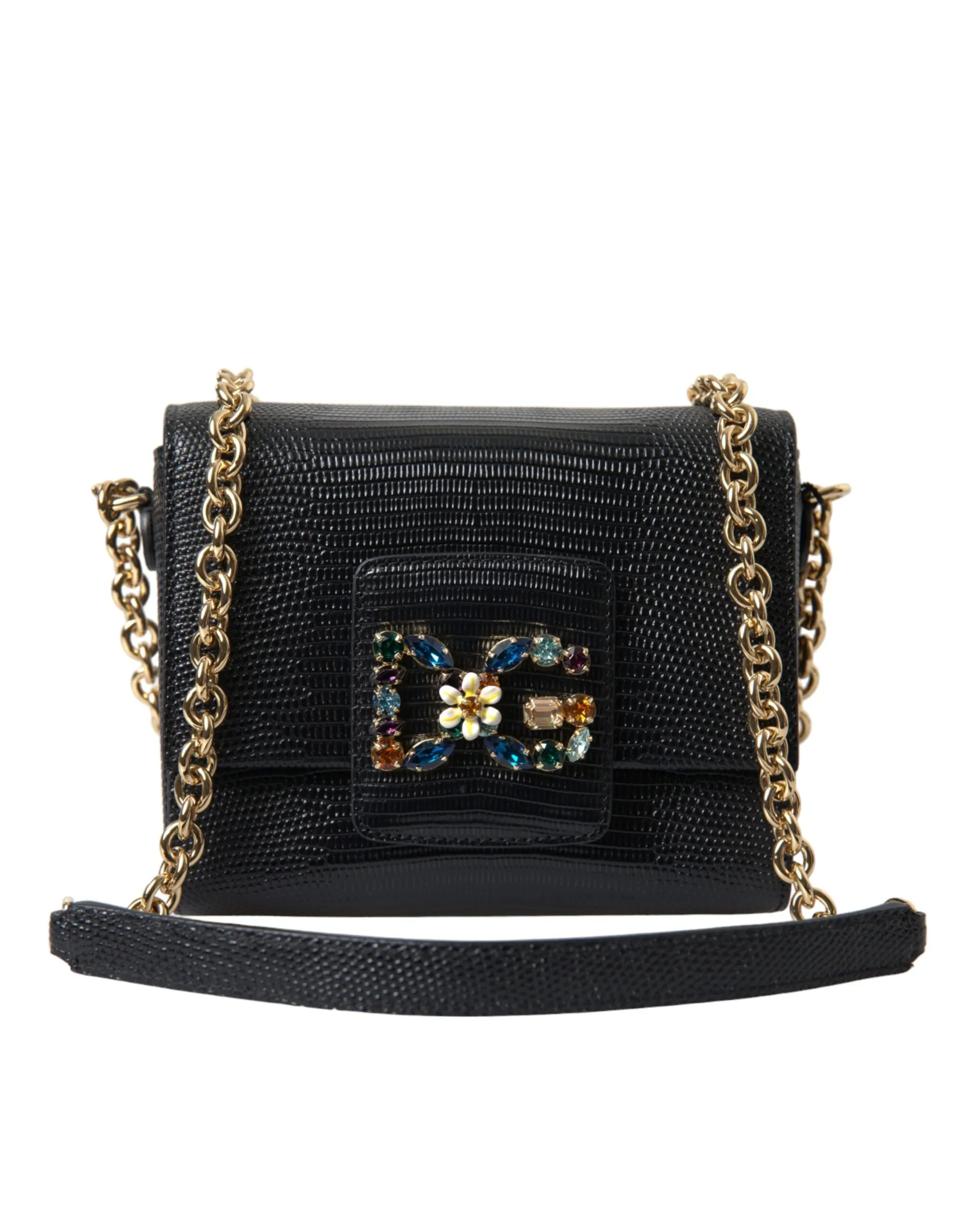Dolce & Gabbana Women's Embellished Lizard Leather Crossbody Bag