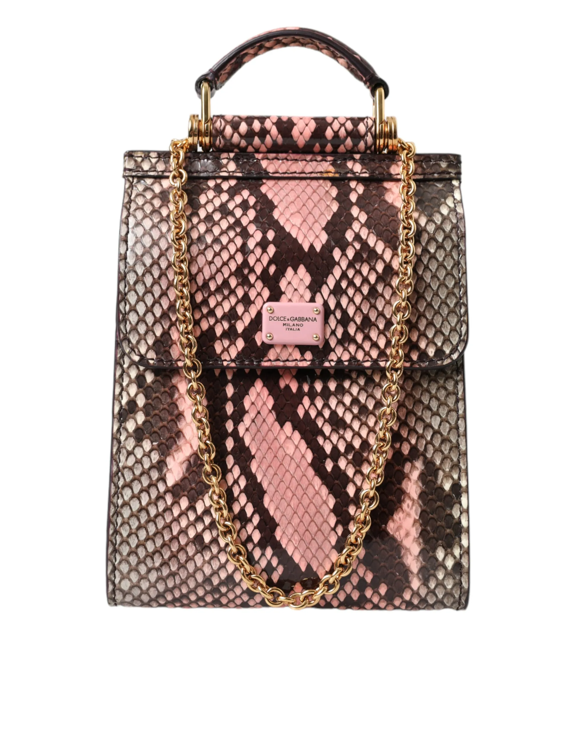 Dolce & Gabbana Women's Exquisite Pink Exotic Leather Crossbody Bag