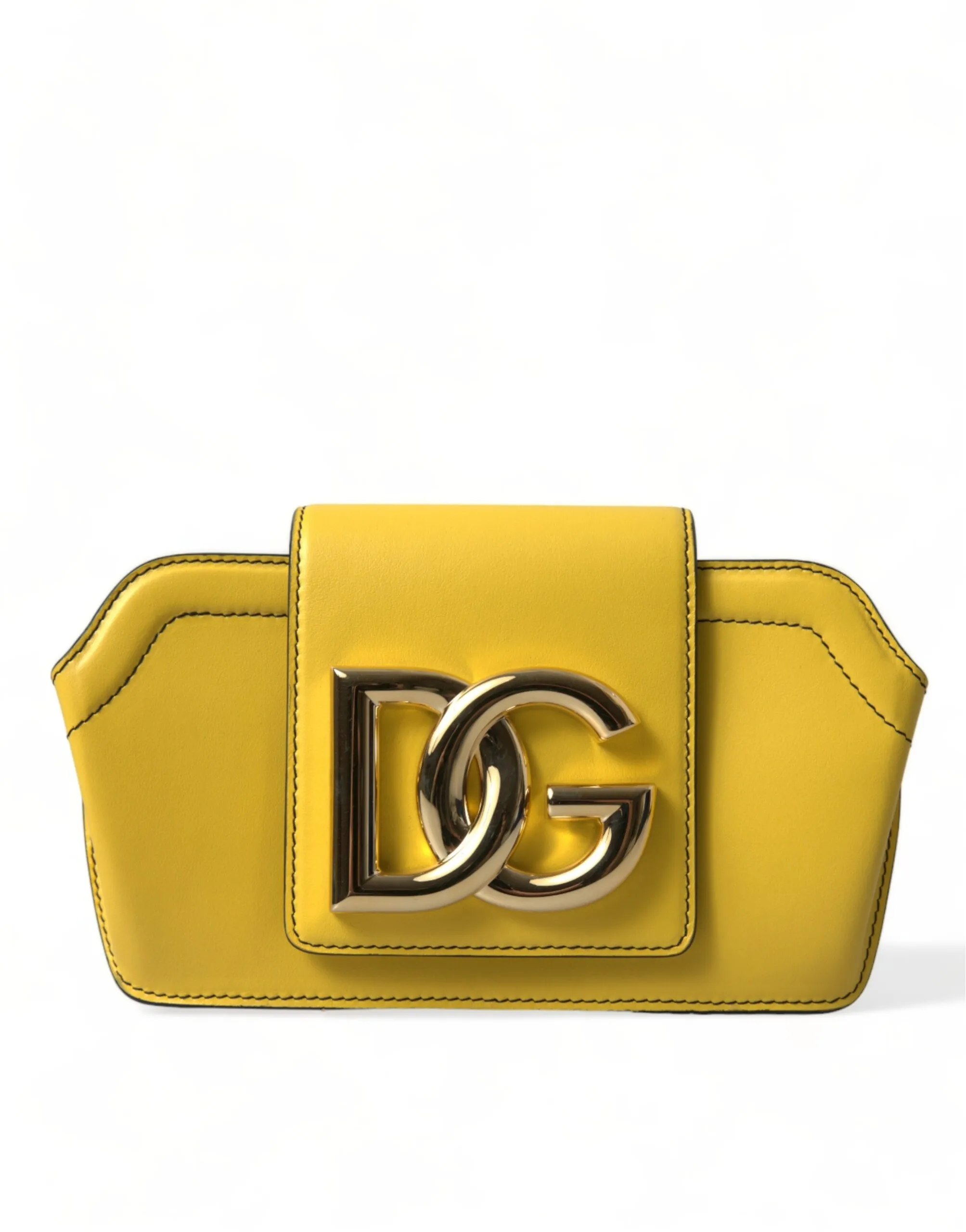 Dolce & Gabbana Women's Exquisite Yellow Leather Eyewear Case