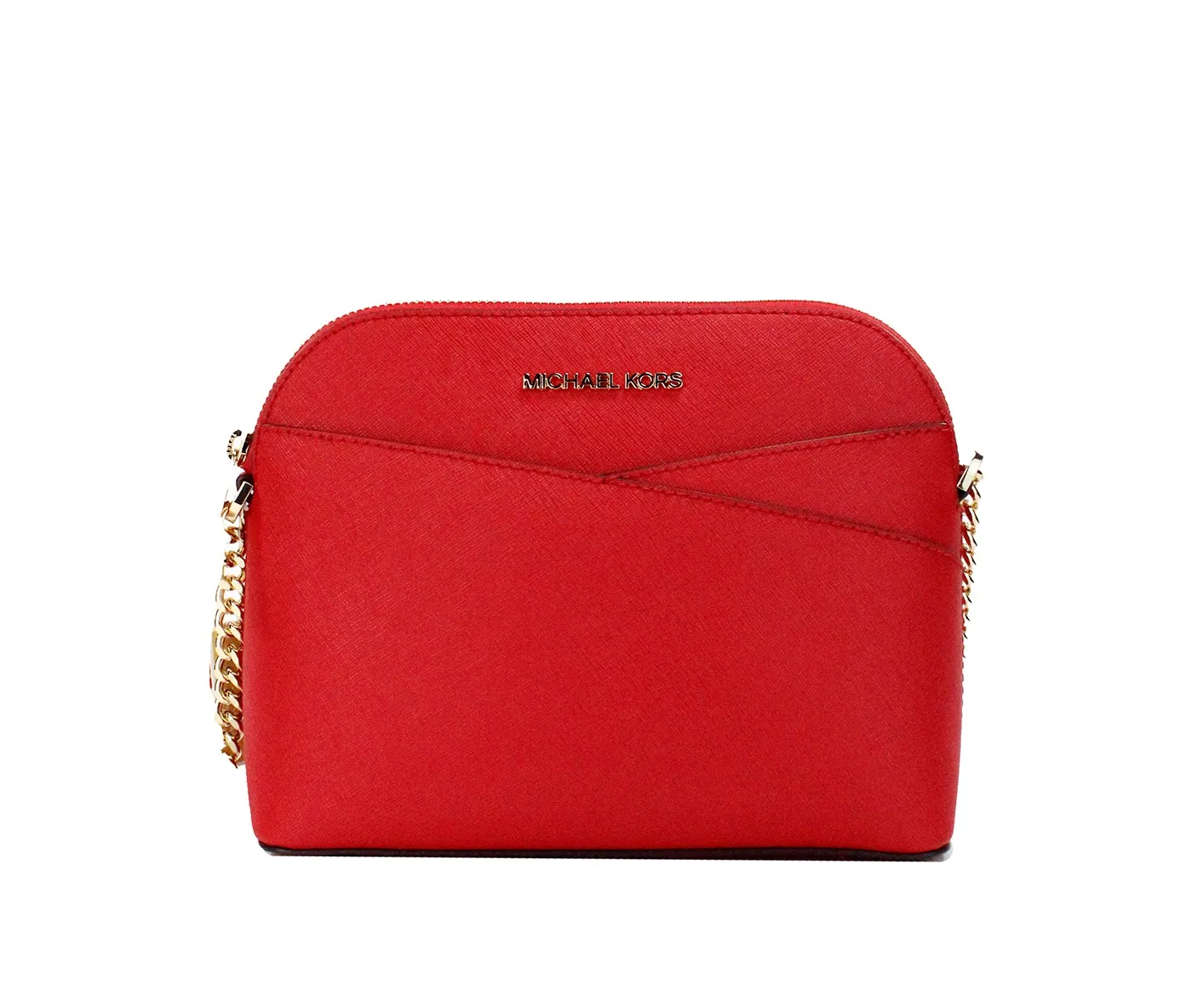 Michael Kors Women's Jet Set Bright Red Medium X Dome PVC Crossbody Bag Purse
