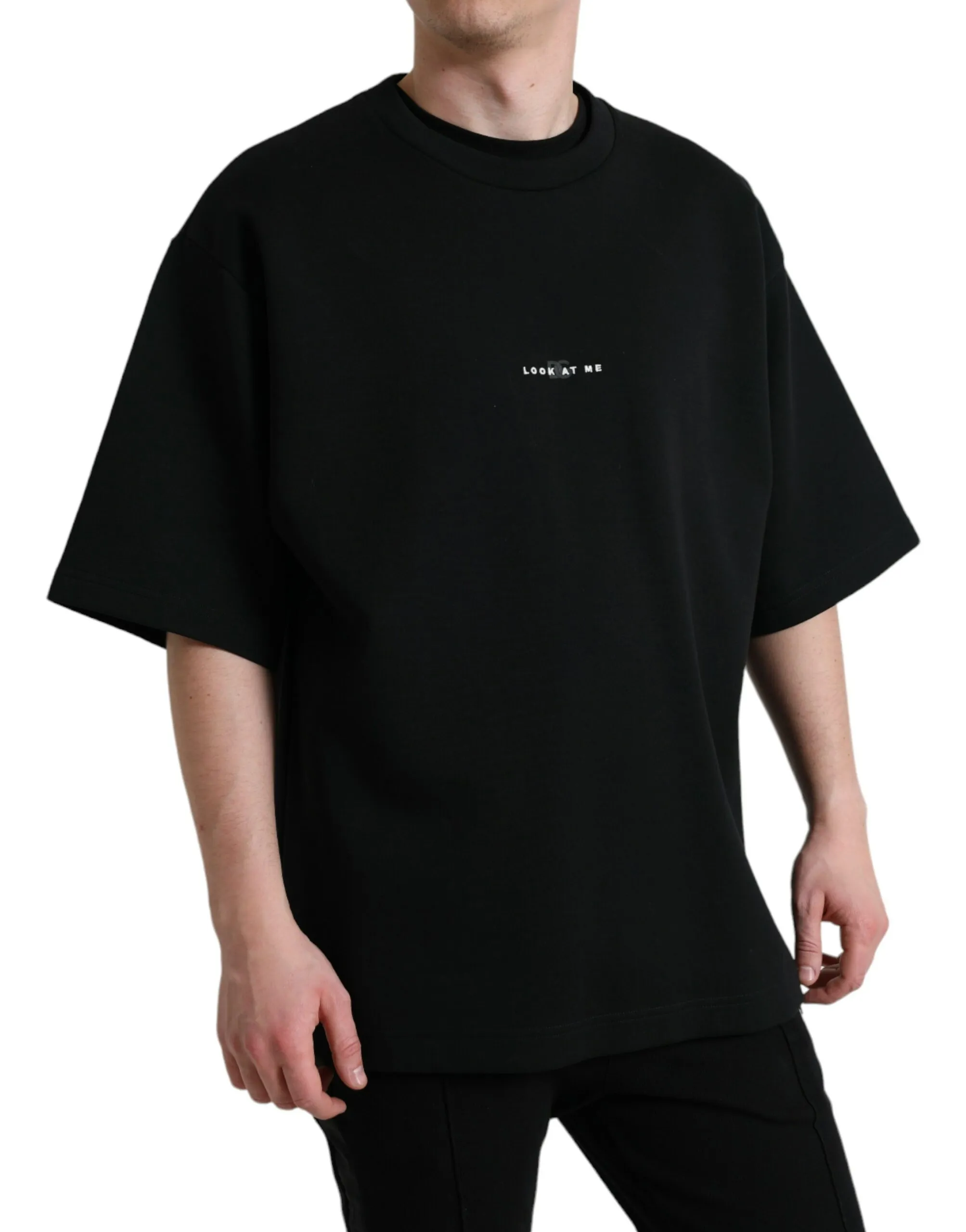 Dolce & Gabbana Men's Round Neck Tee with Stylish Eyes Print