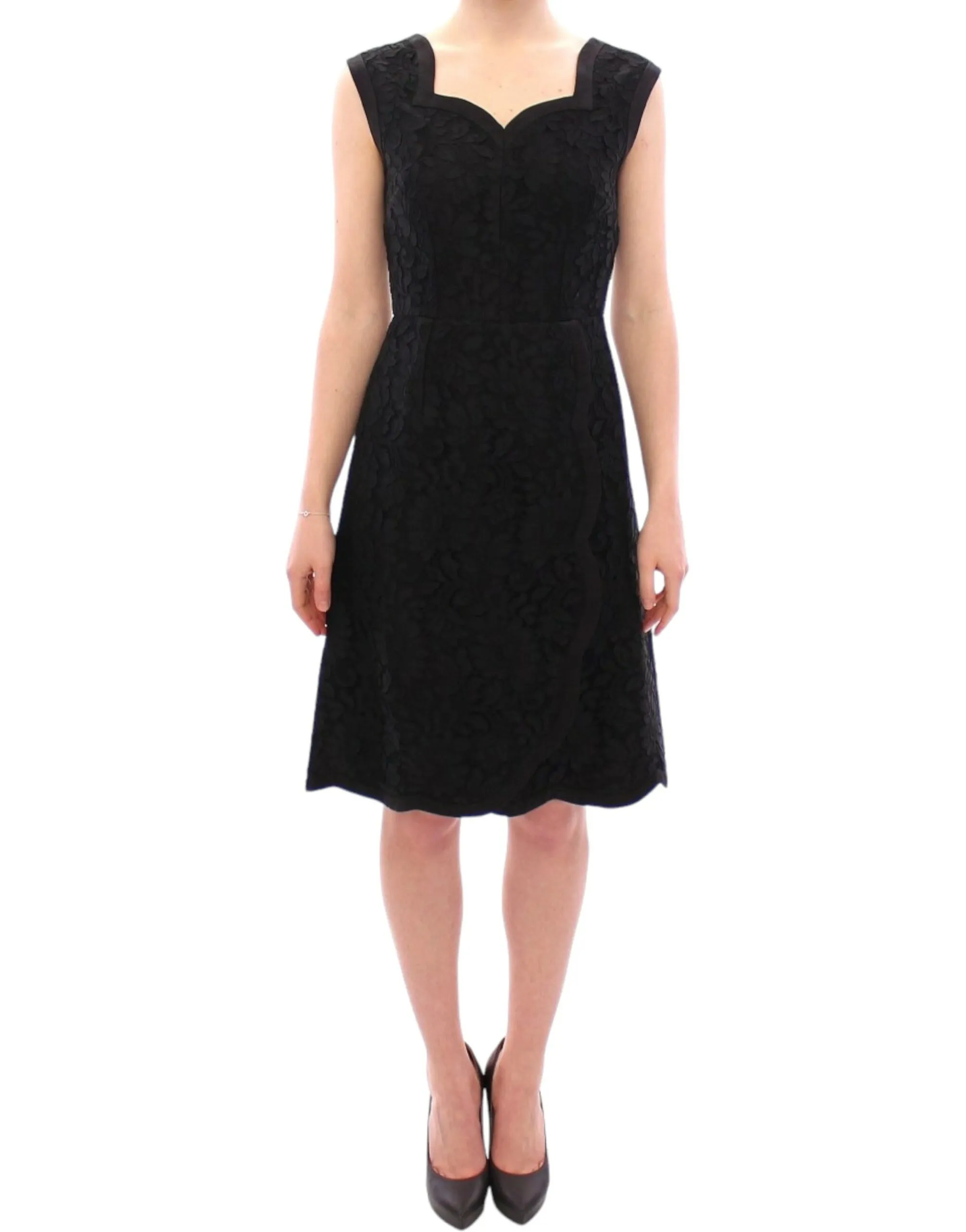 Dolce & Gabbana Women's Elegant Black Floral Lace Dress