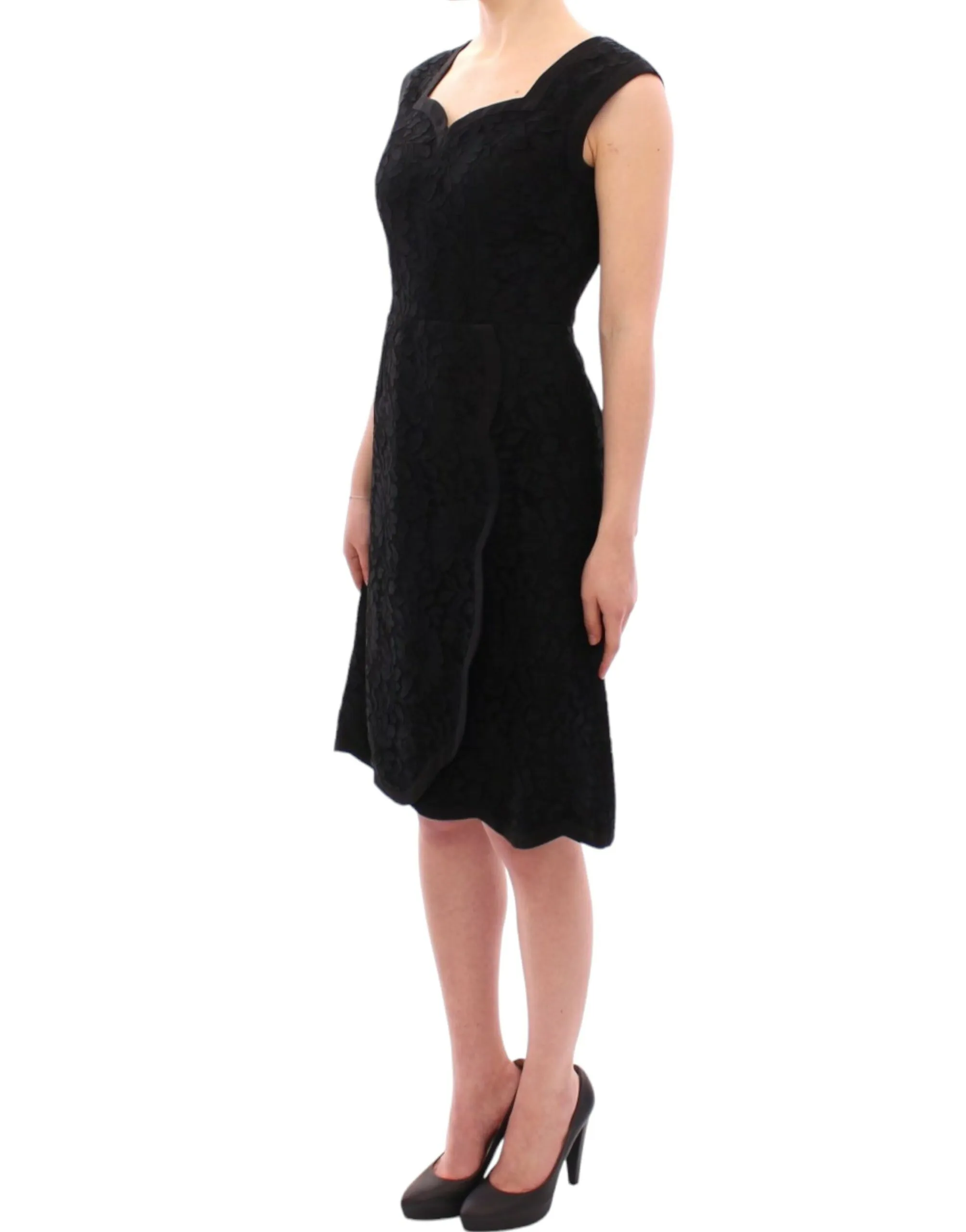 Dolce & Gabbana Women's Elegant Black Floral Lace Dress