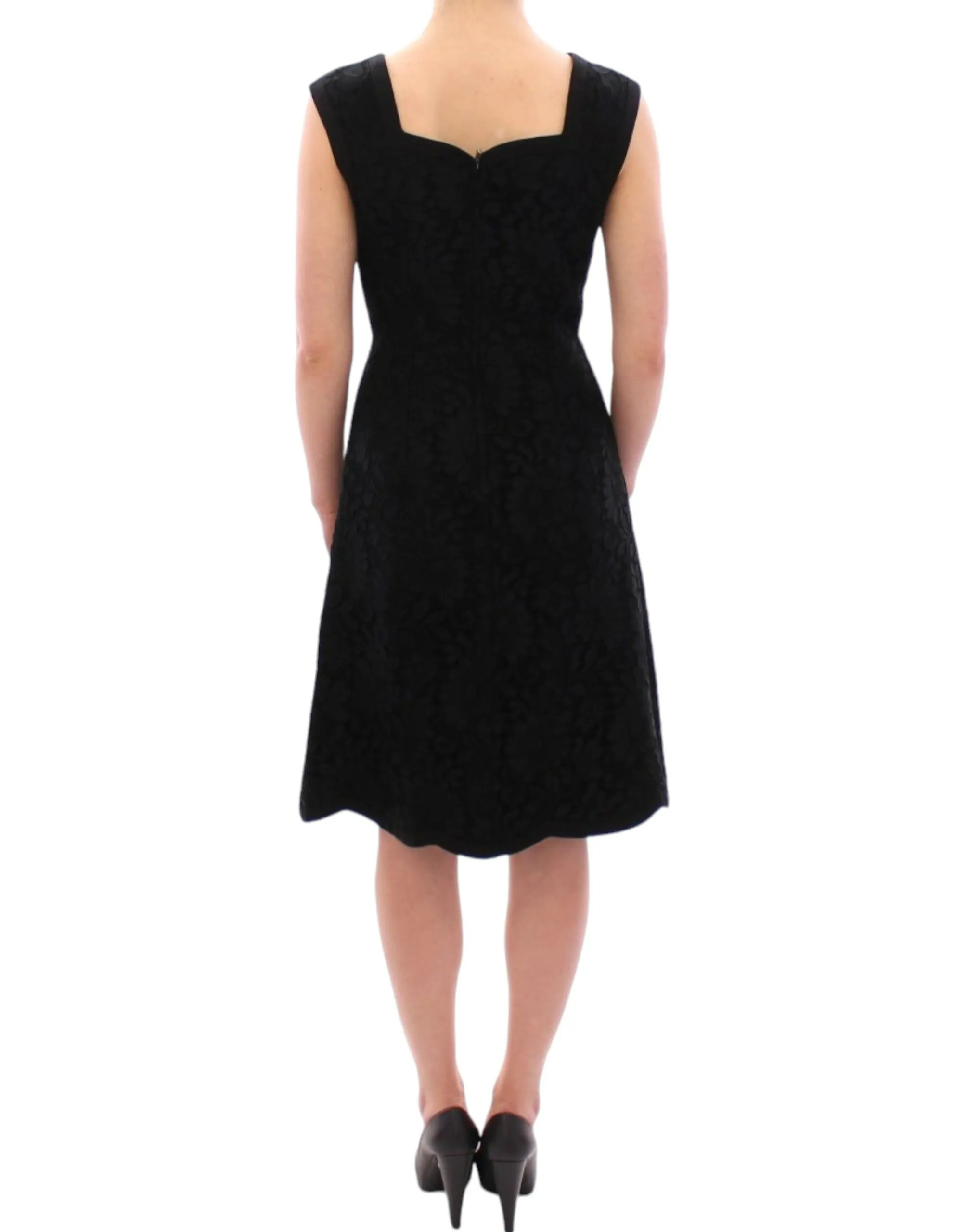 Dolce & Gabbana Women's Elegant Black Floral Lace Dress