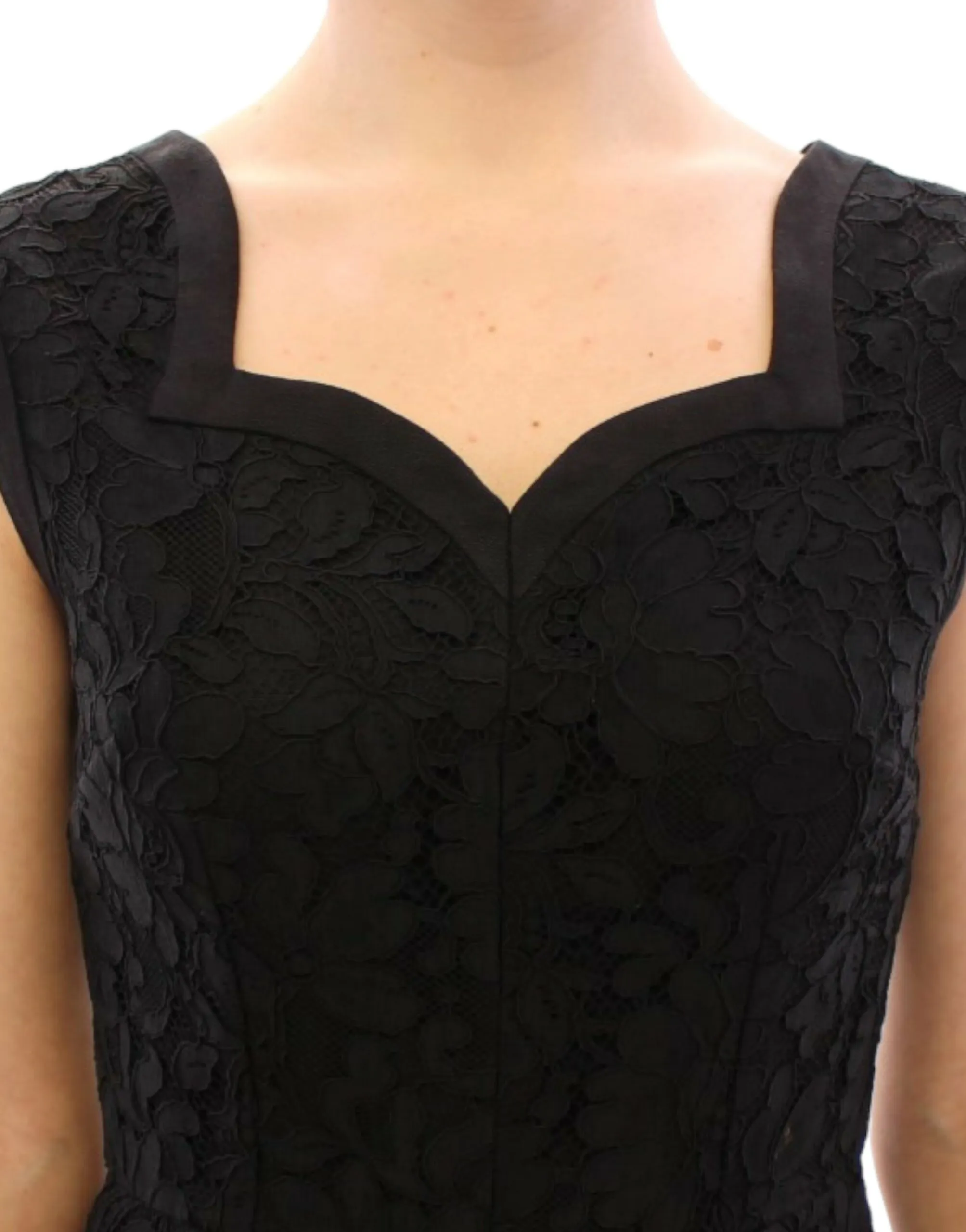Dolce & Gabbana Women's Elegant Black Floral Lace Dress