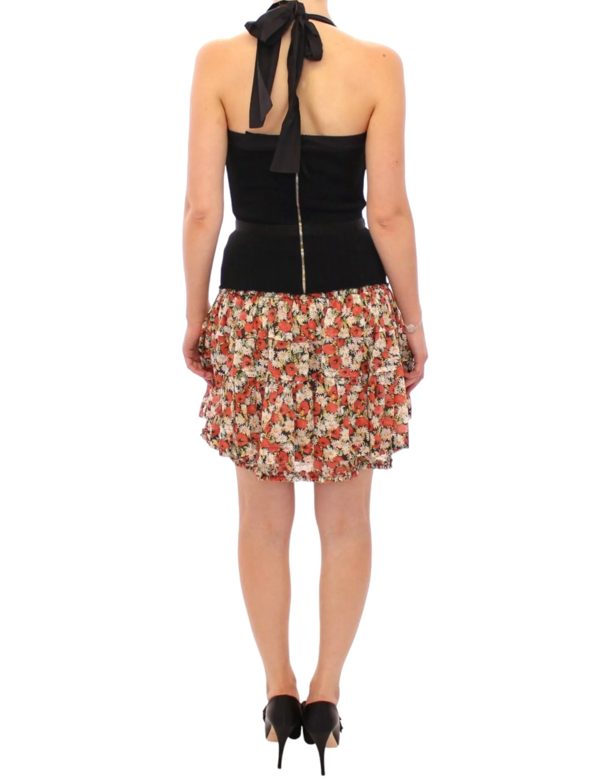 Dolce & Gabbana Women's Elegant Floral Halterneck Bubble Dress