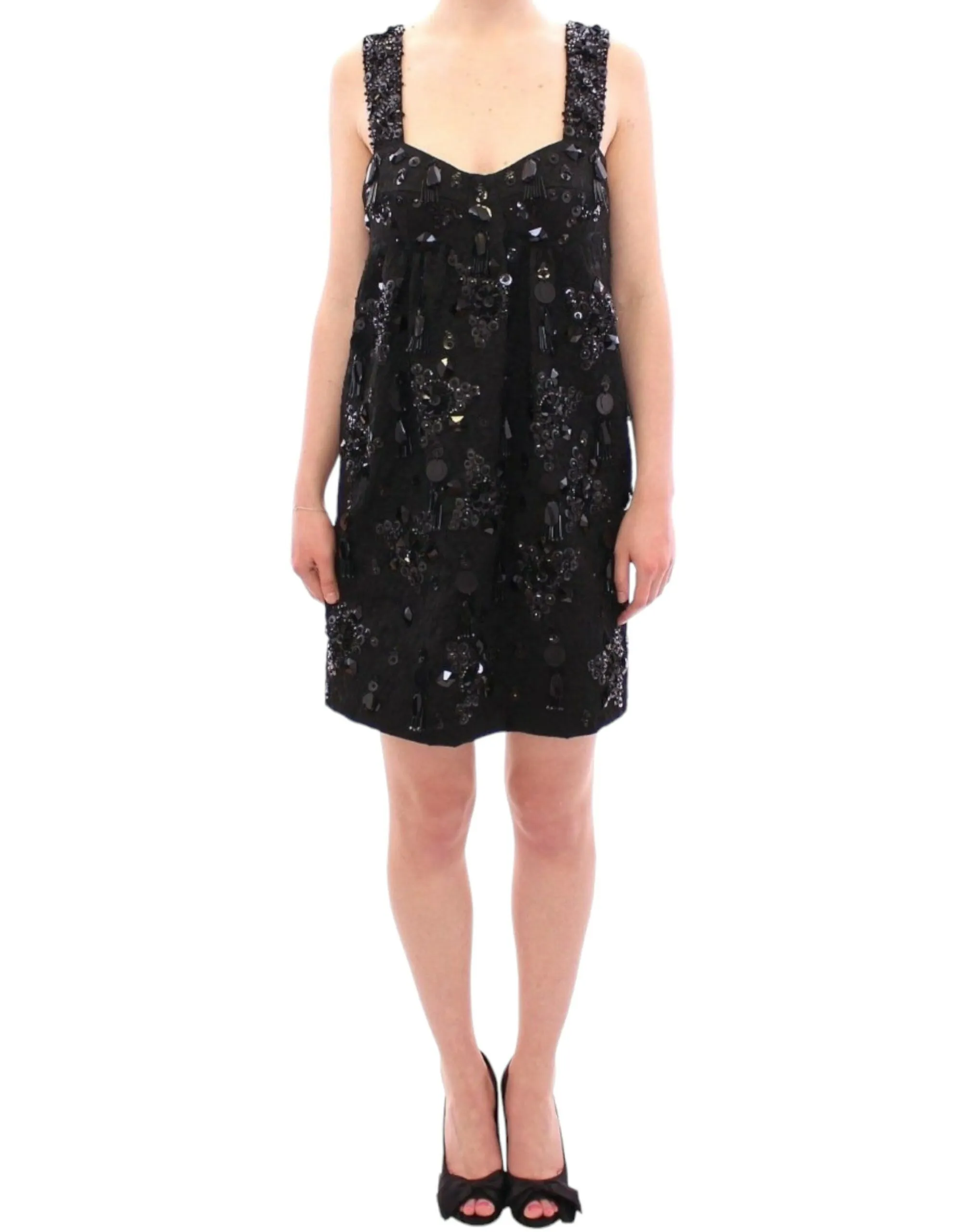 Dolce & Gabbana Women's Elegant Sequined Floral Mini Shift Dress