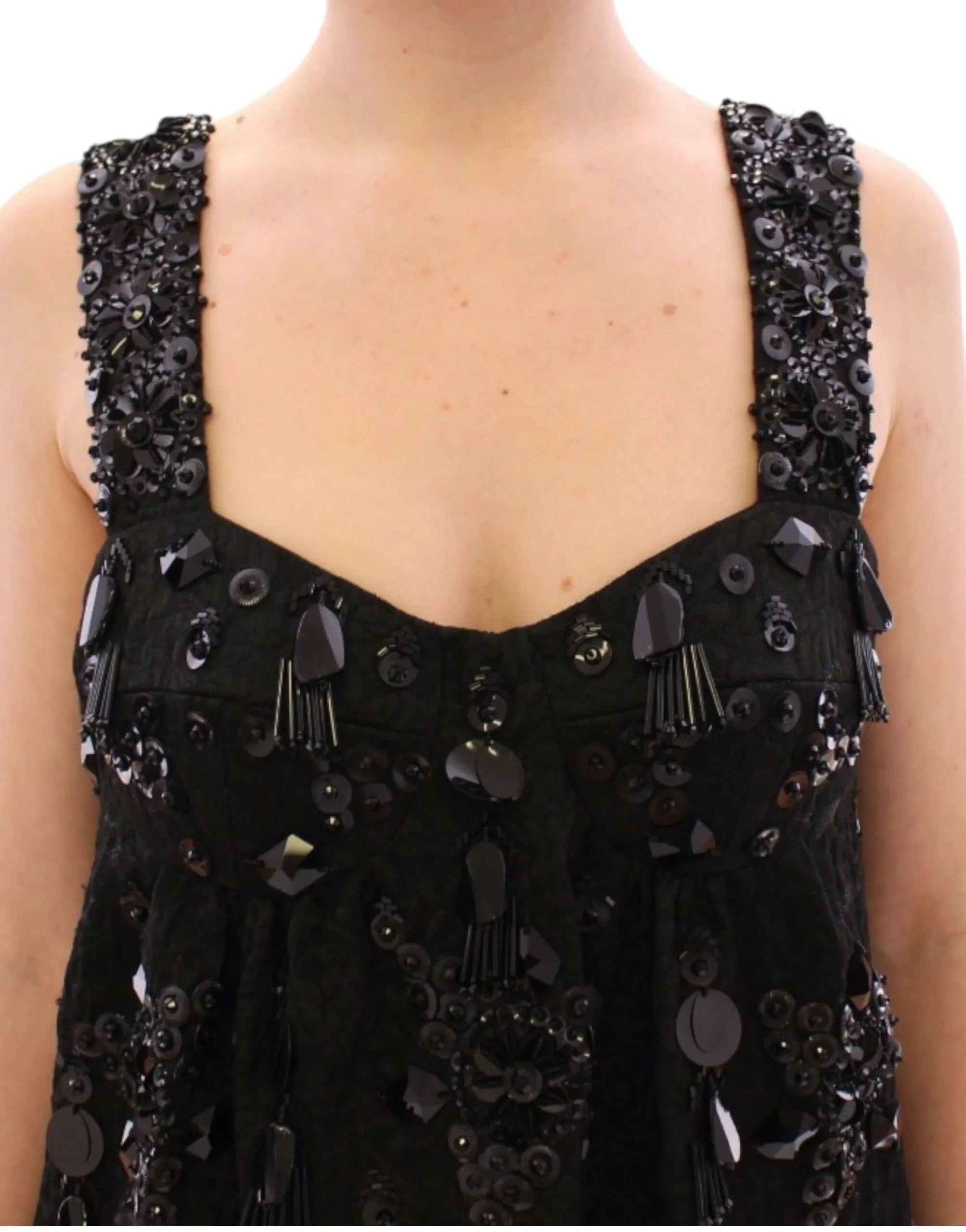Dolce & Gabbana Women's Elegant Sequined Floral Mini Shift Dress
