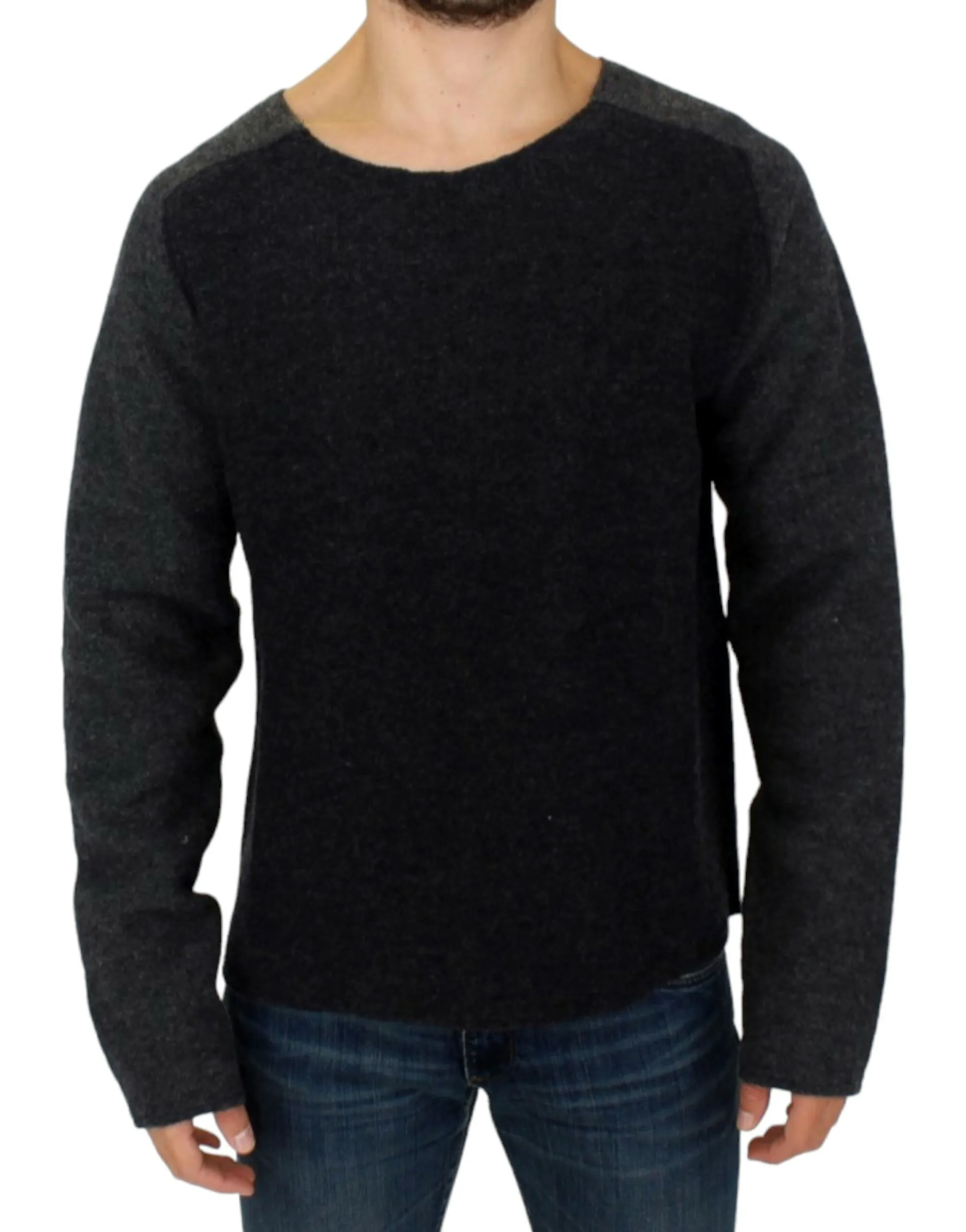 Costume National Men's Chic Gray Wool Crewneck Sweater