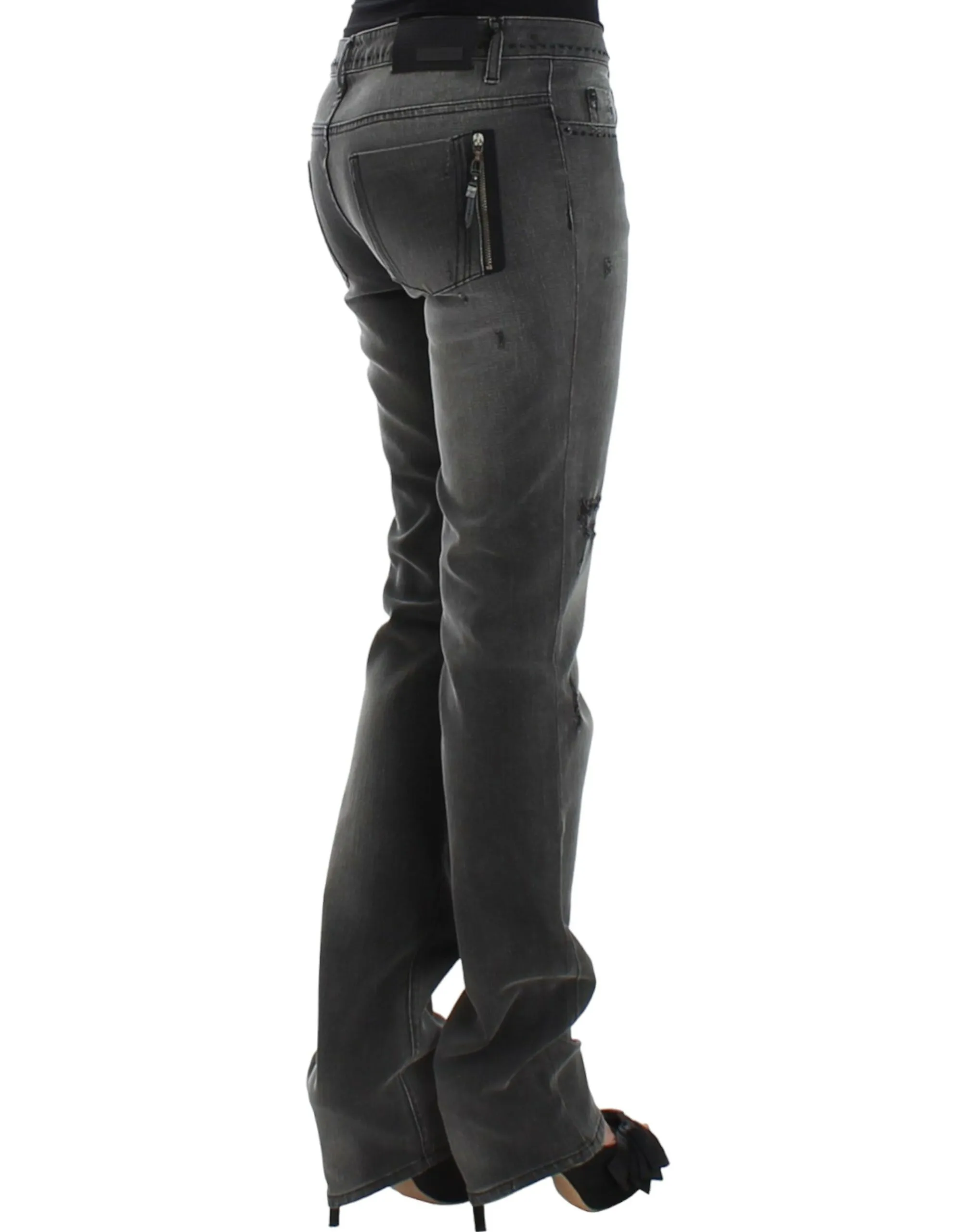 Costume National Women's Chic Gray Straight Leg Denim Delight