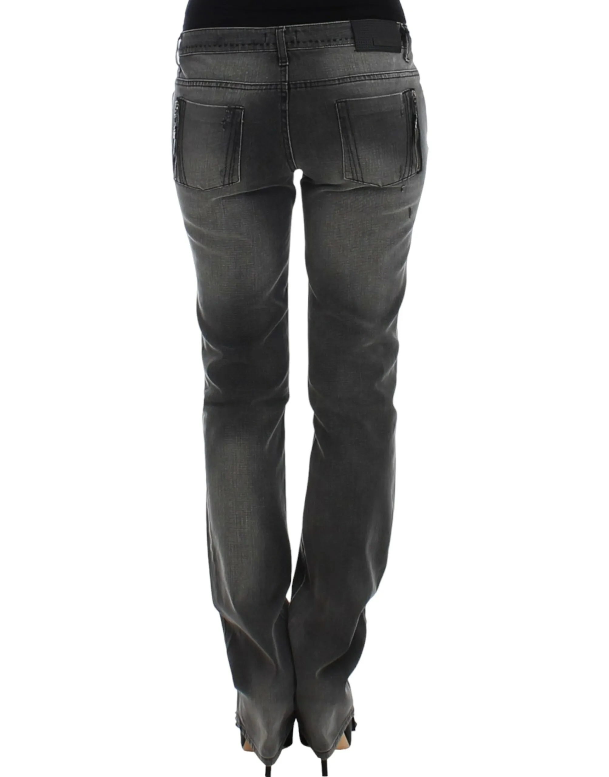 Costume National Women's Chic Gray Straight Leg Denim Delight