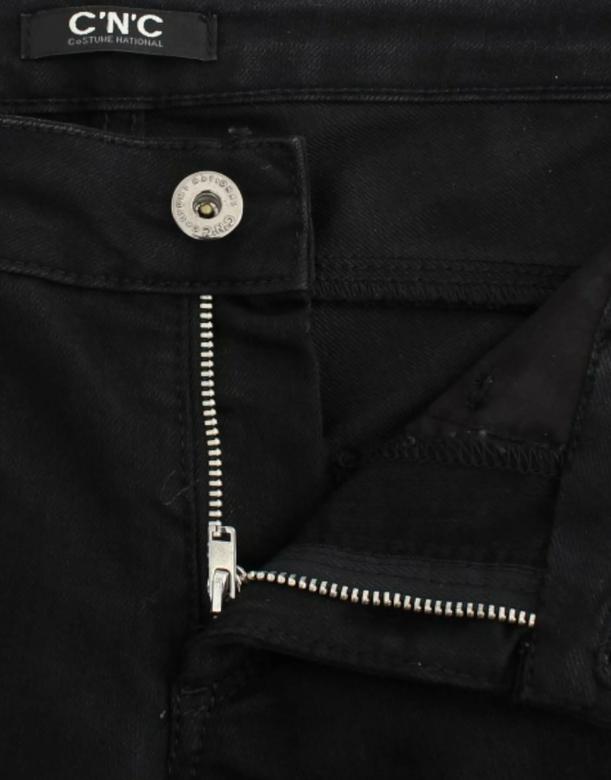 Costume National Women's Elegant Black Straight Leg Jeans
