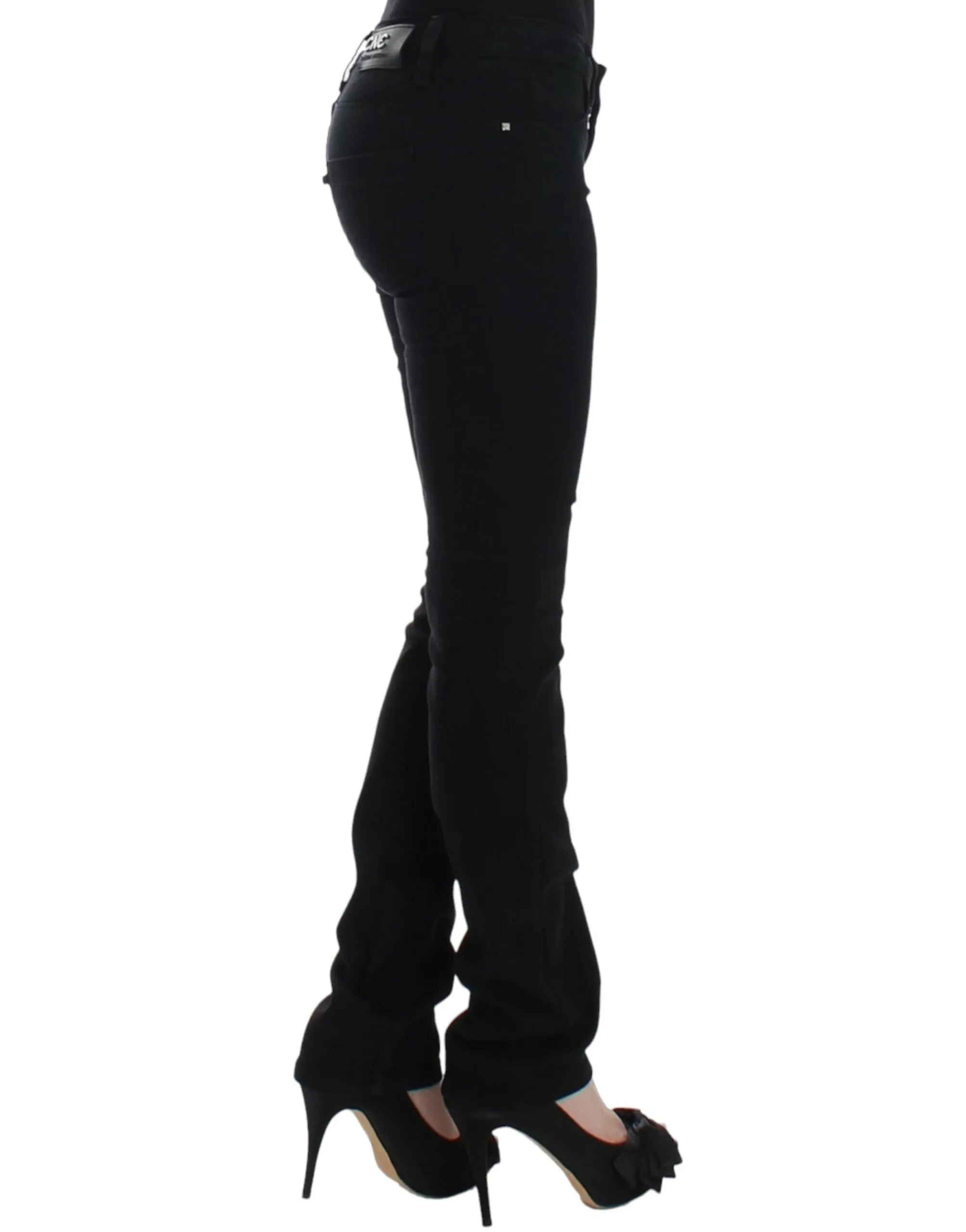 Costume National Women's Elegant Black Straight Leg Jeans