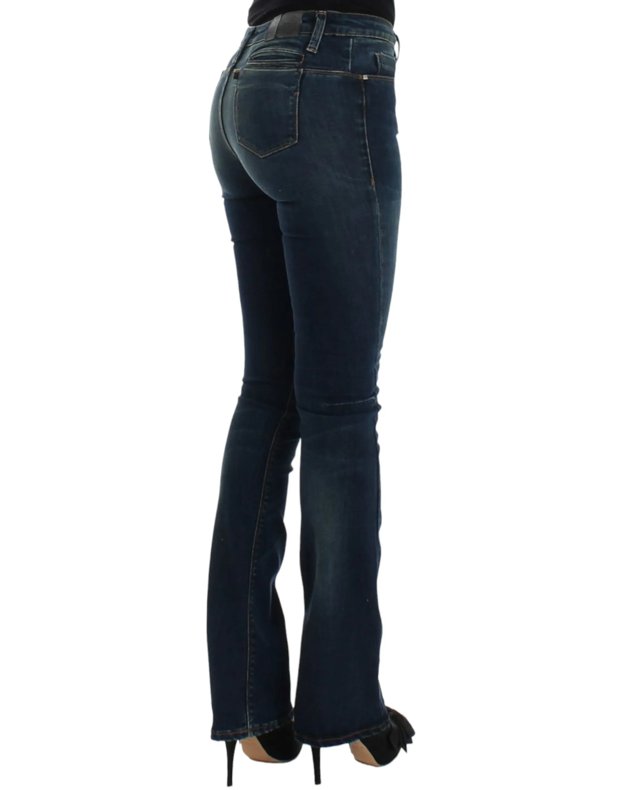 Costume National Women's Chic Blue Straight Leg Designer Jeans