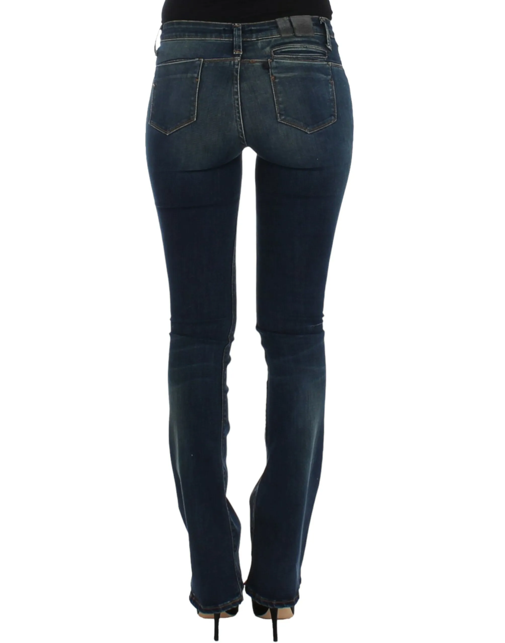 Costume National Women's Chic Blue Straight Leg Designer Jeans