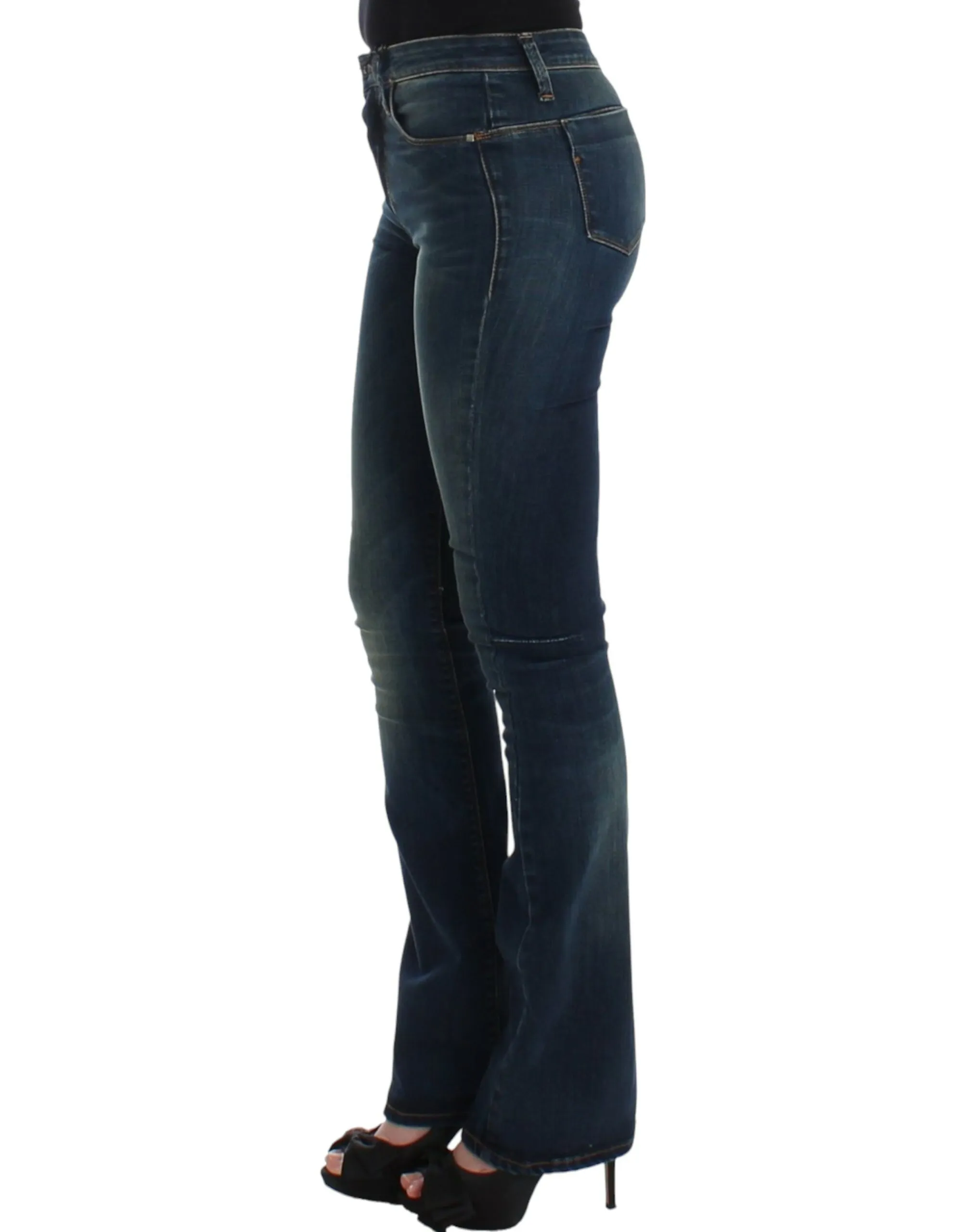 Costume National Women's Chic Blue Straight Leg Designer Jeans