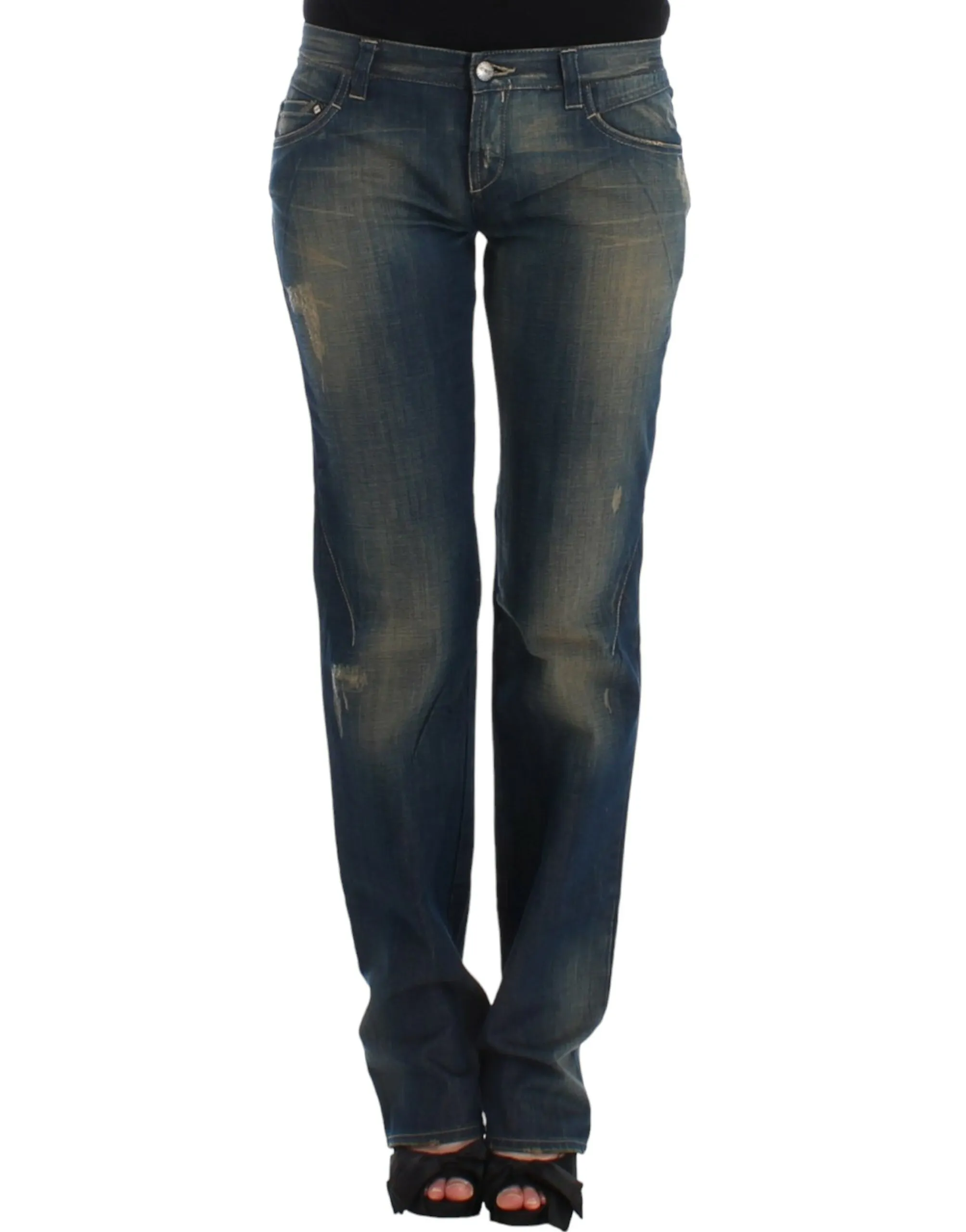 Costume National Women's Chic Straight Leg Blue Denim Jeans