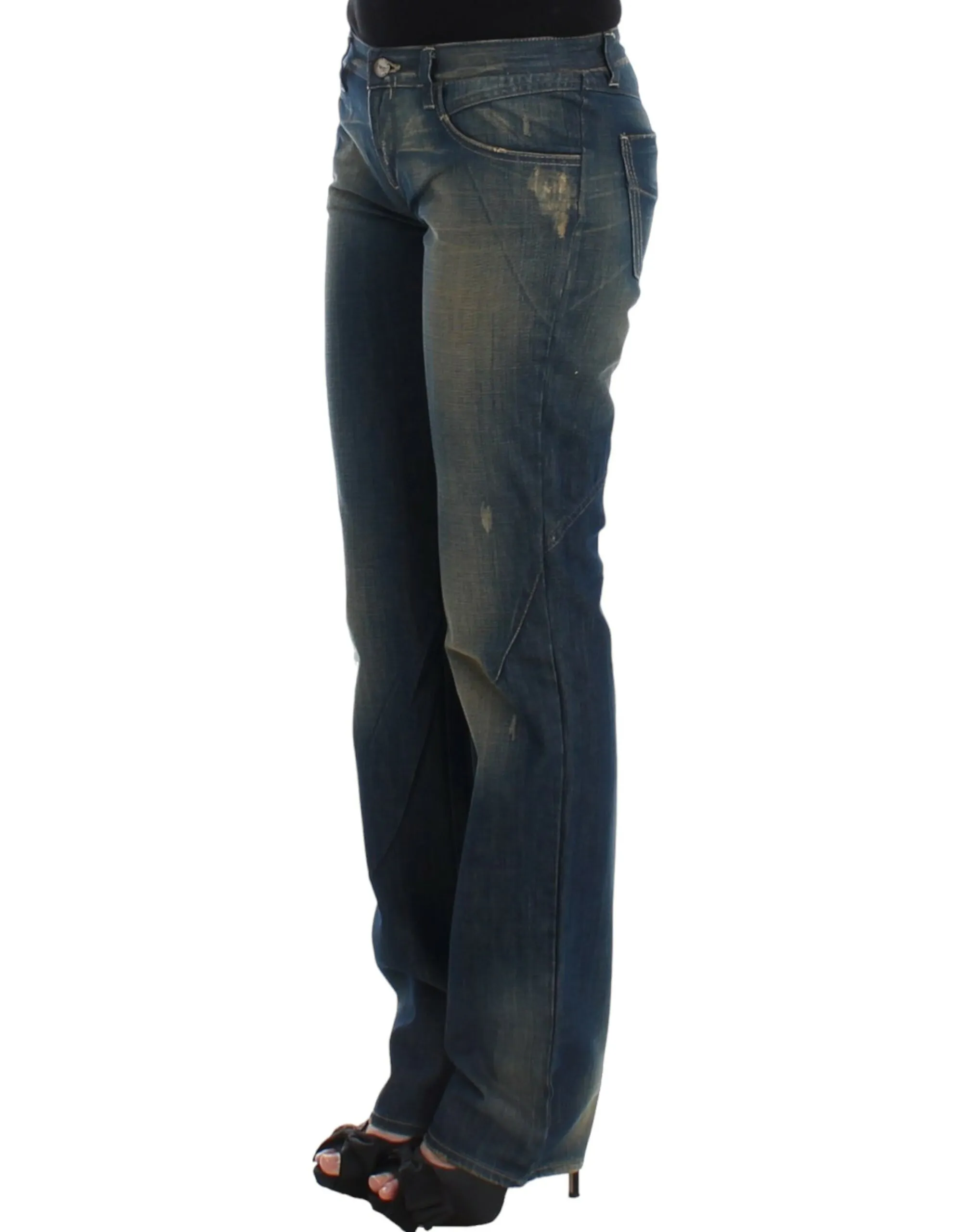 Costume National Women's Chic Straight Leg Blue Denim Jeans