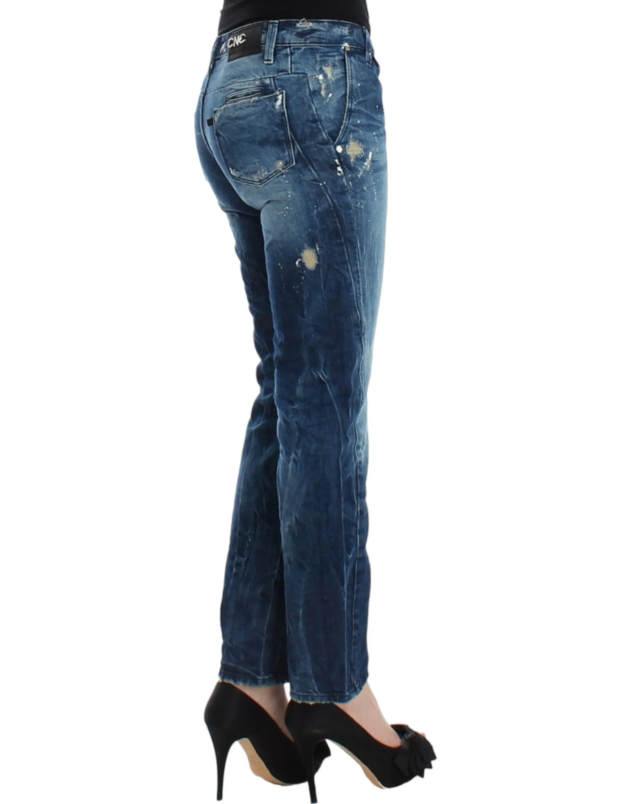 Costume National Women's Chic Distressed Boyfriend Jeans