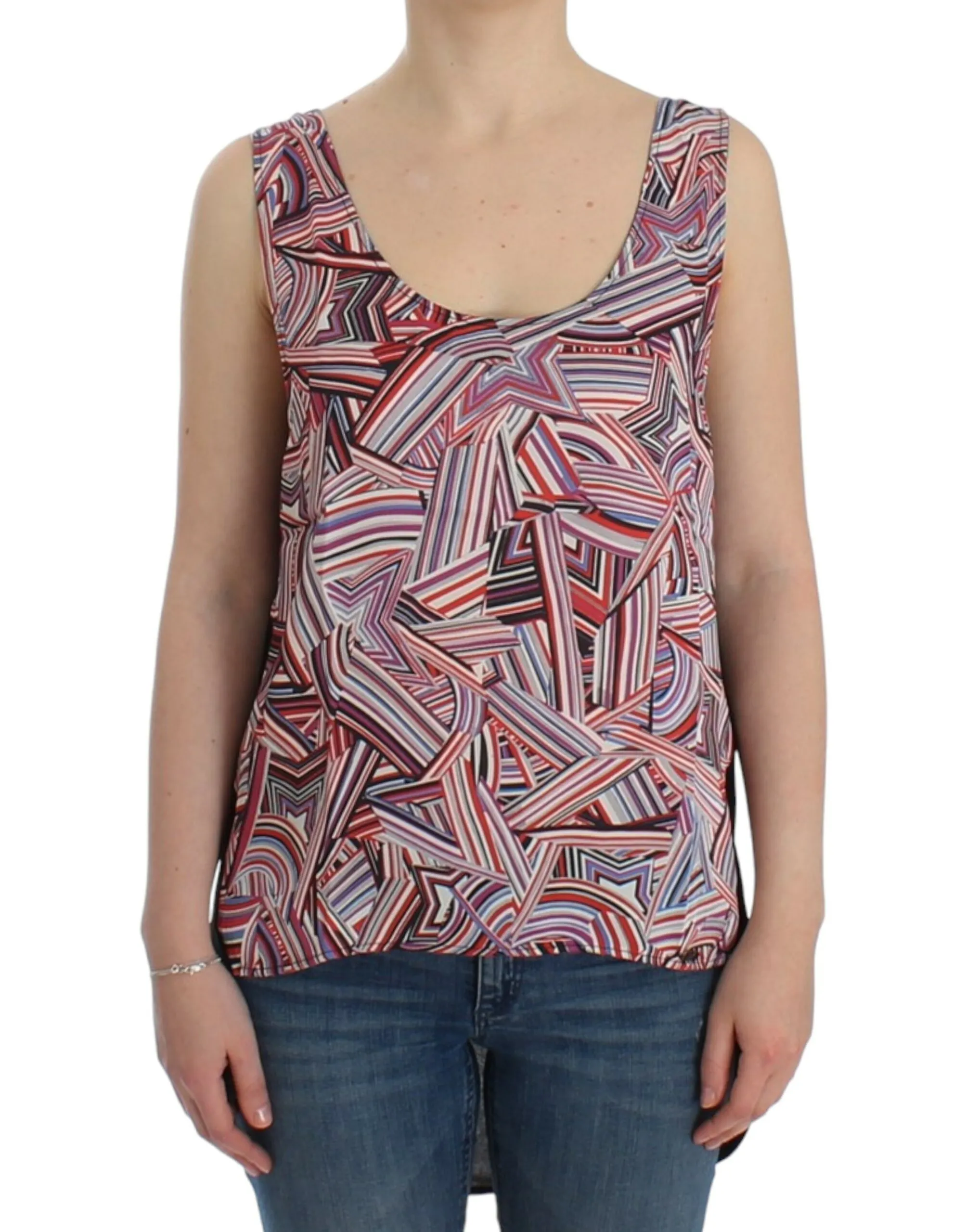 Costume National Women's Chic Multicolor Sleeveless Top