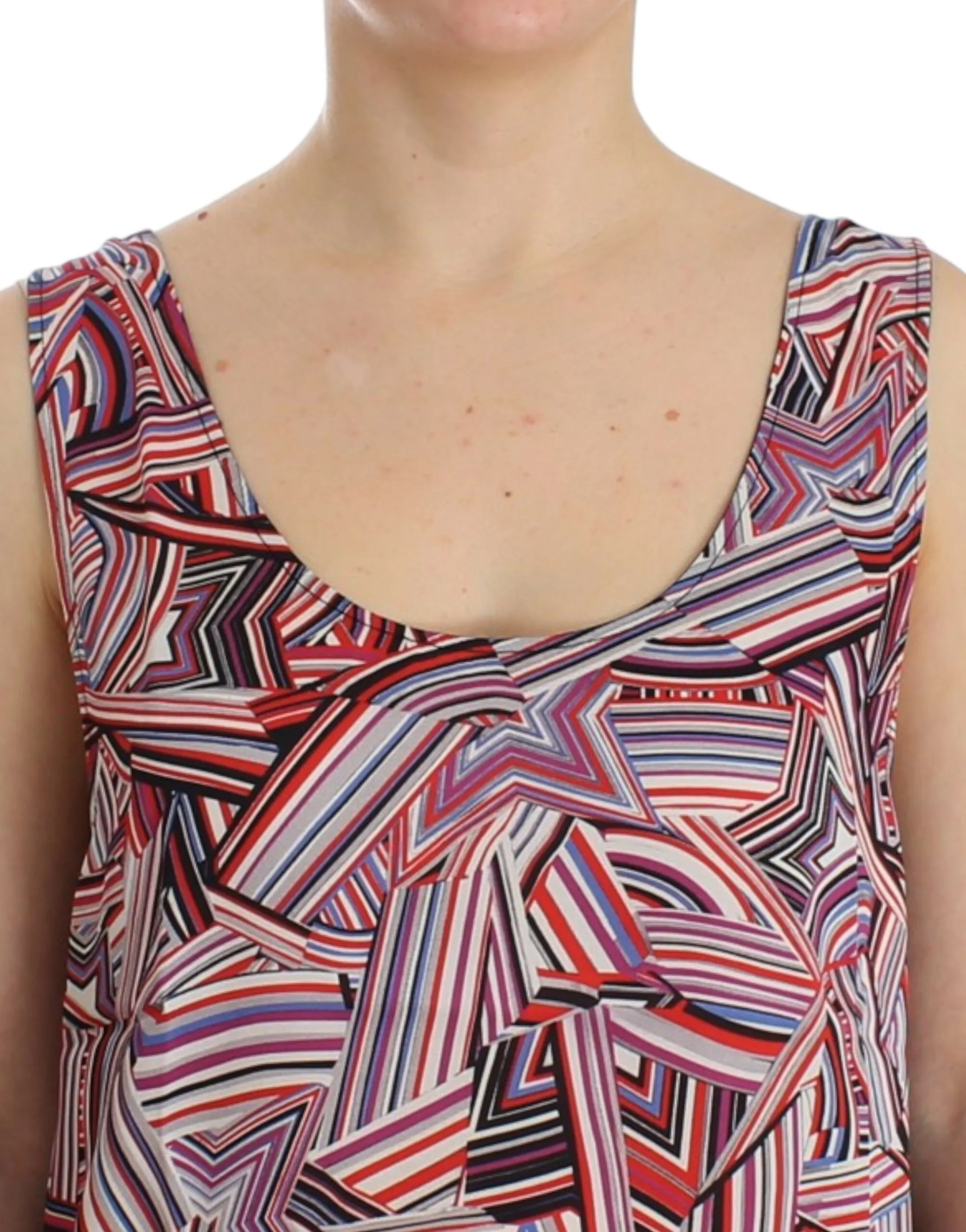 Costume National Women's Chic Multicolor Sleeveless Top