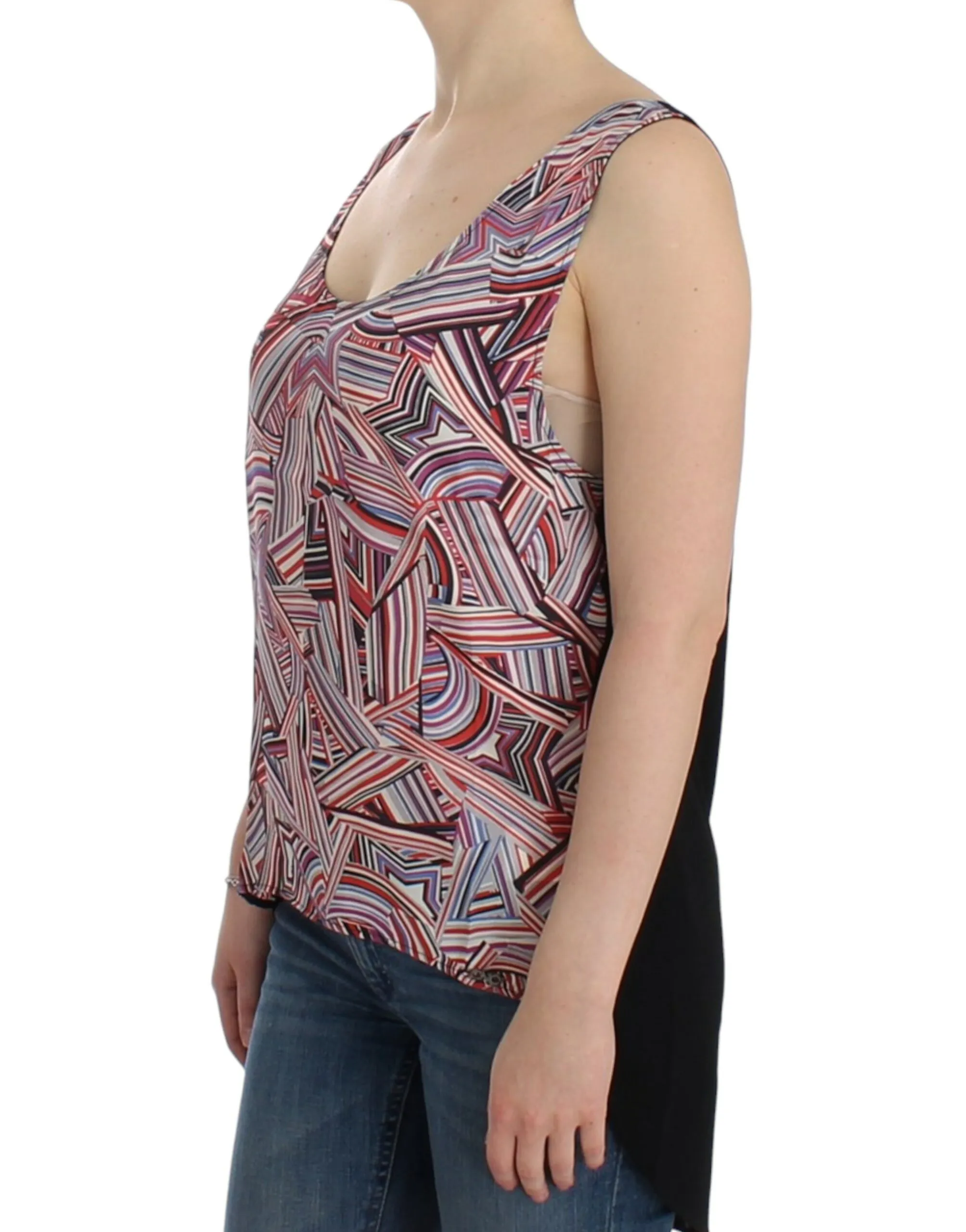 Costume National Women's Chic Multicolor Sleeveless Top