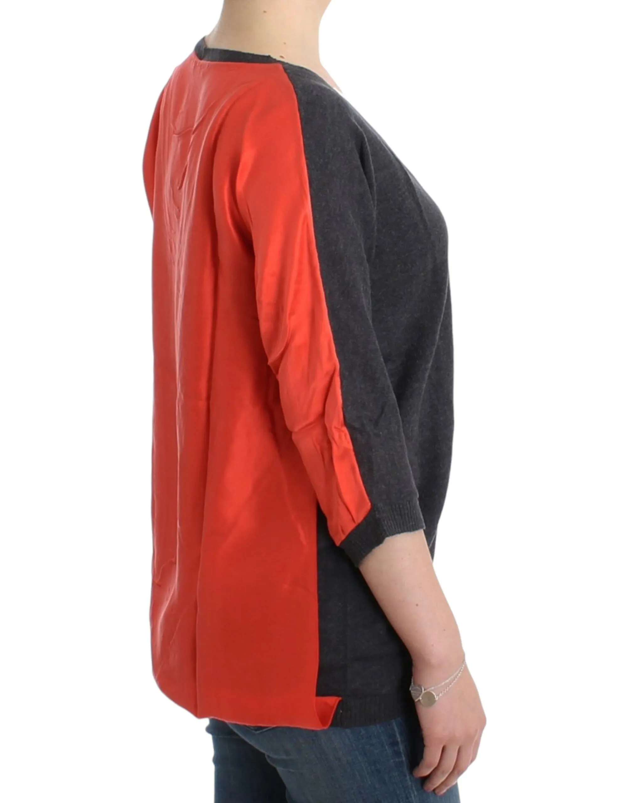 Costume National Women's Chic V-Neck Alpaca Blend Short Sleeve Sweater