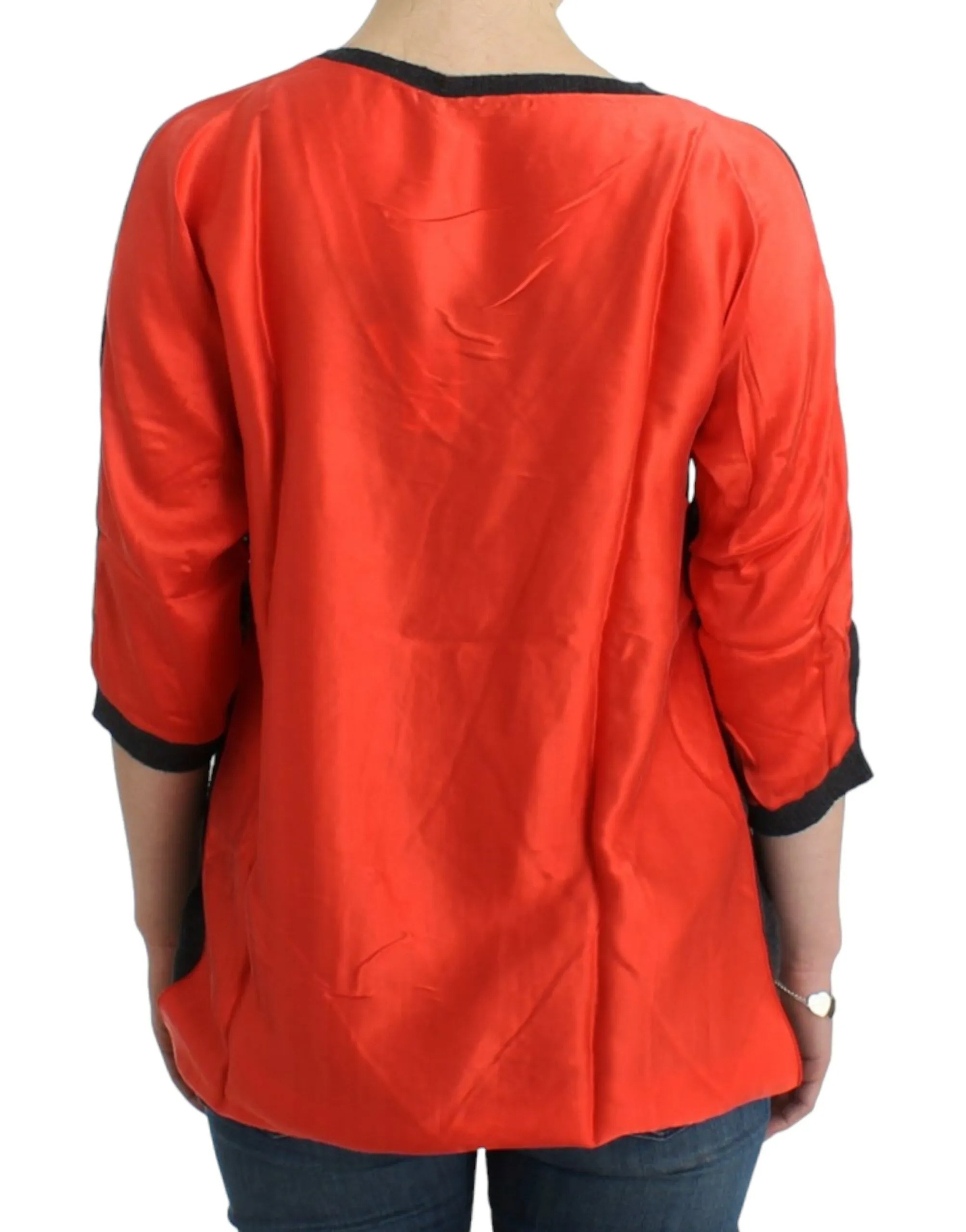 Costume National Women's Chic V-Neck Alpaca Blend Short Sleeve Sweater