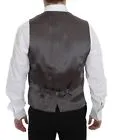 Dolce & Gabbana Men's Elegant Gray Striped Wool Dress Vest